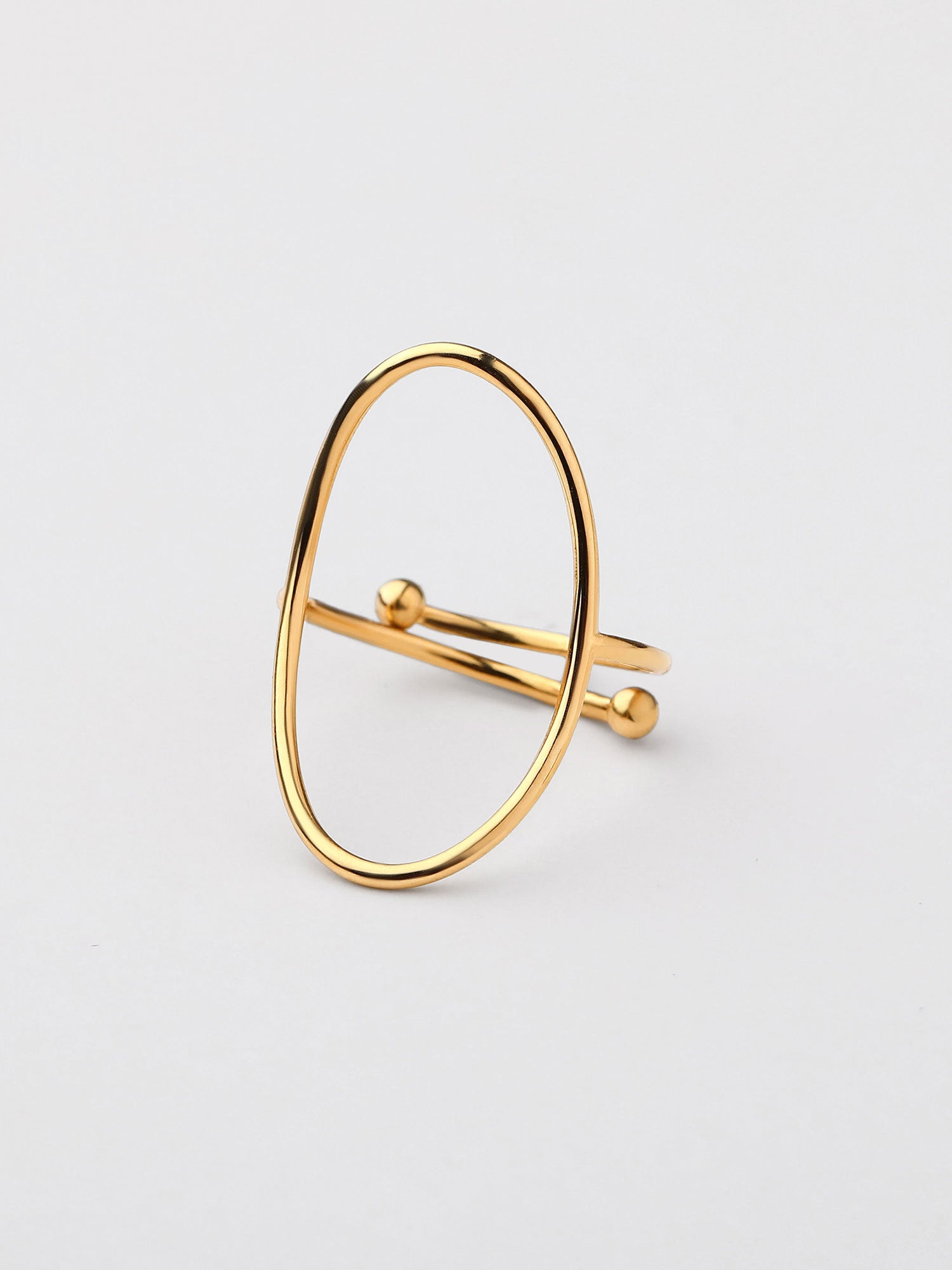 Anel aberto forma curva Dourado