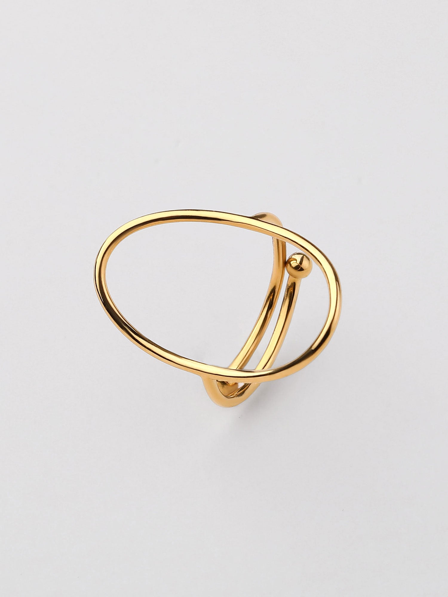 Anel aberto forma curva Dourado