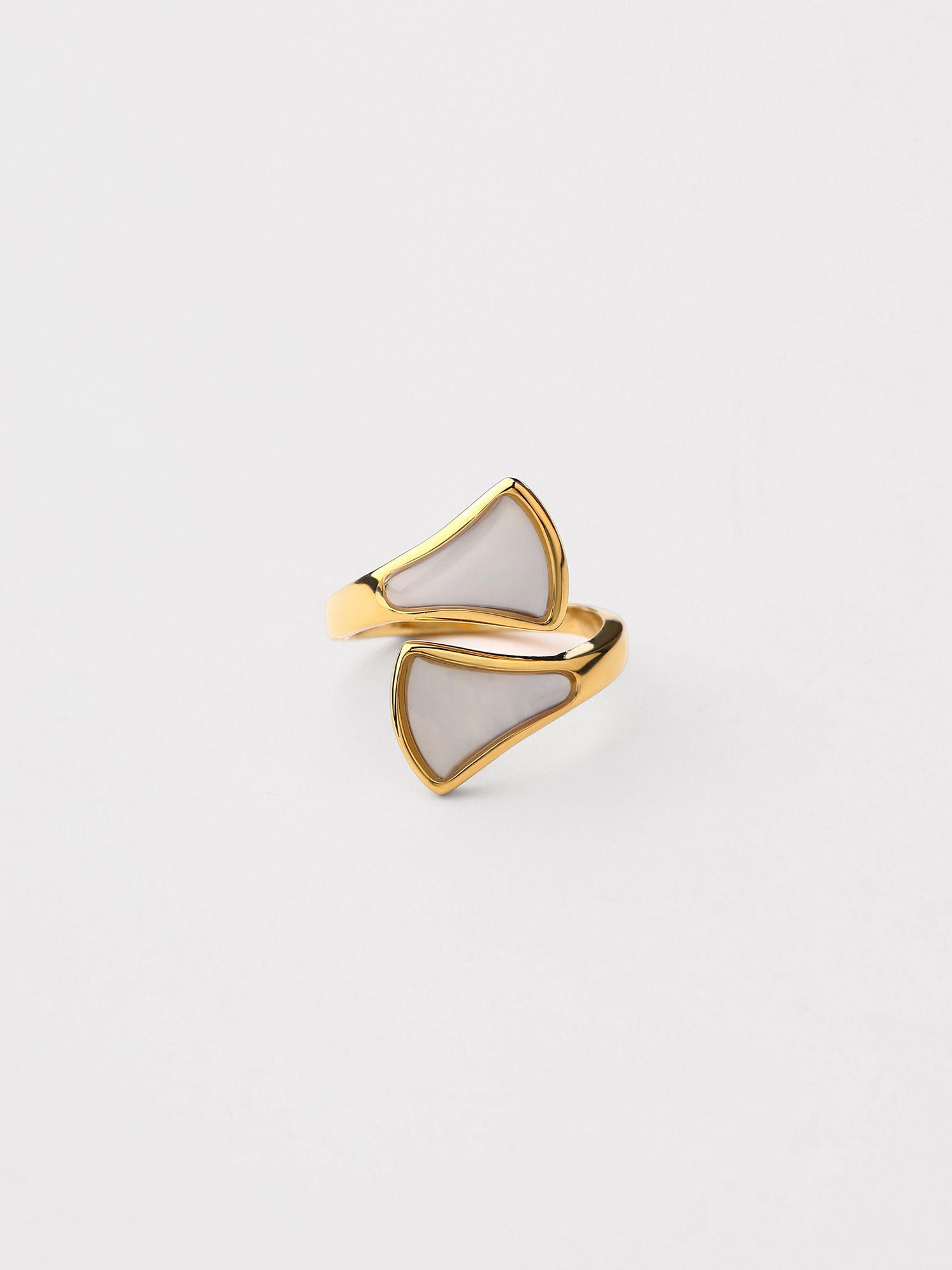 Anillo Darya Ajustable Zirconia Blanca Dorado
