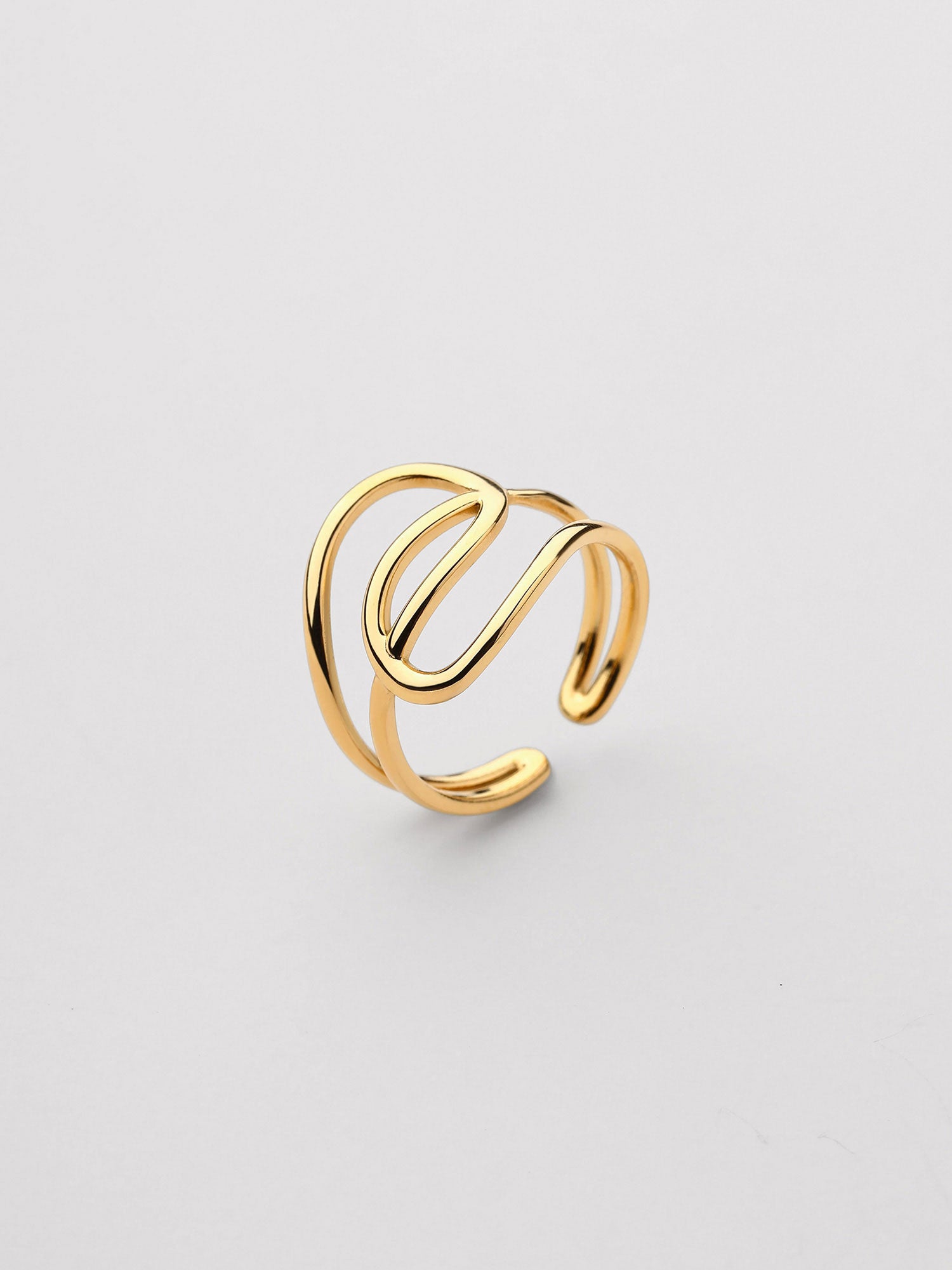 Anillo Azura Ajustable Zirconia Dorado