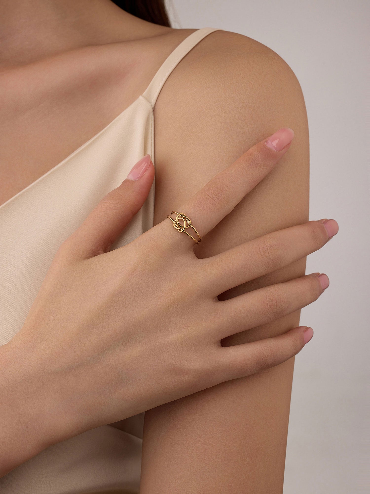 Anel Kenza Ajustável Dourado Minimal