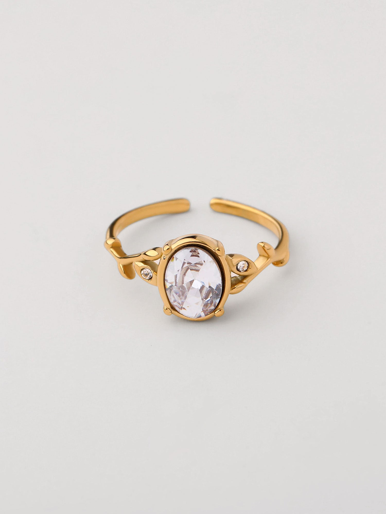 Anel zirconia negra Dourado