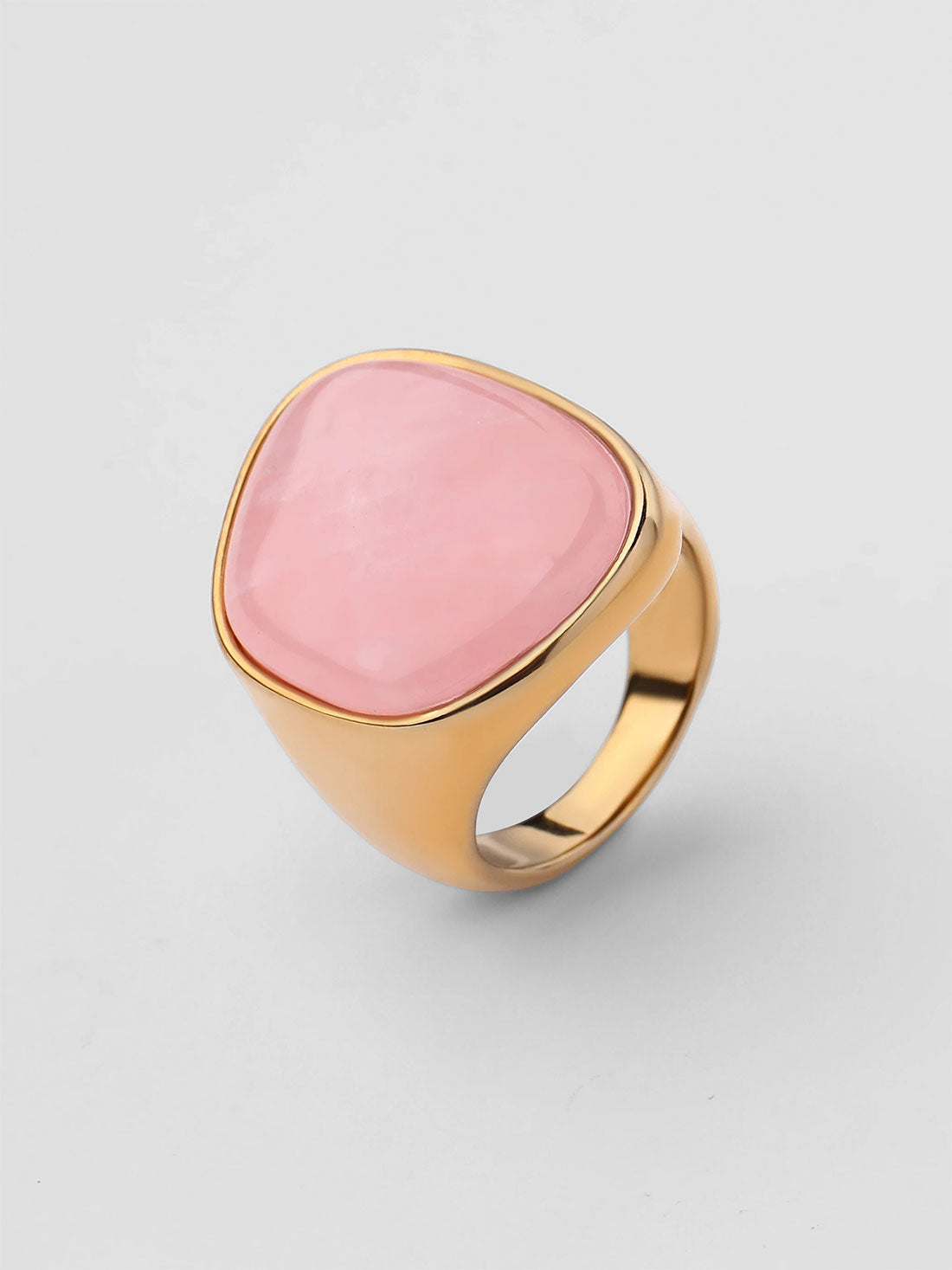 Anel de Sinete Elys Rosa Dourado