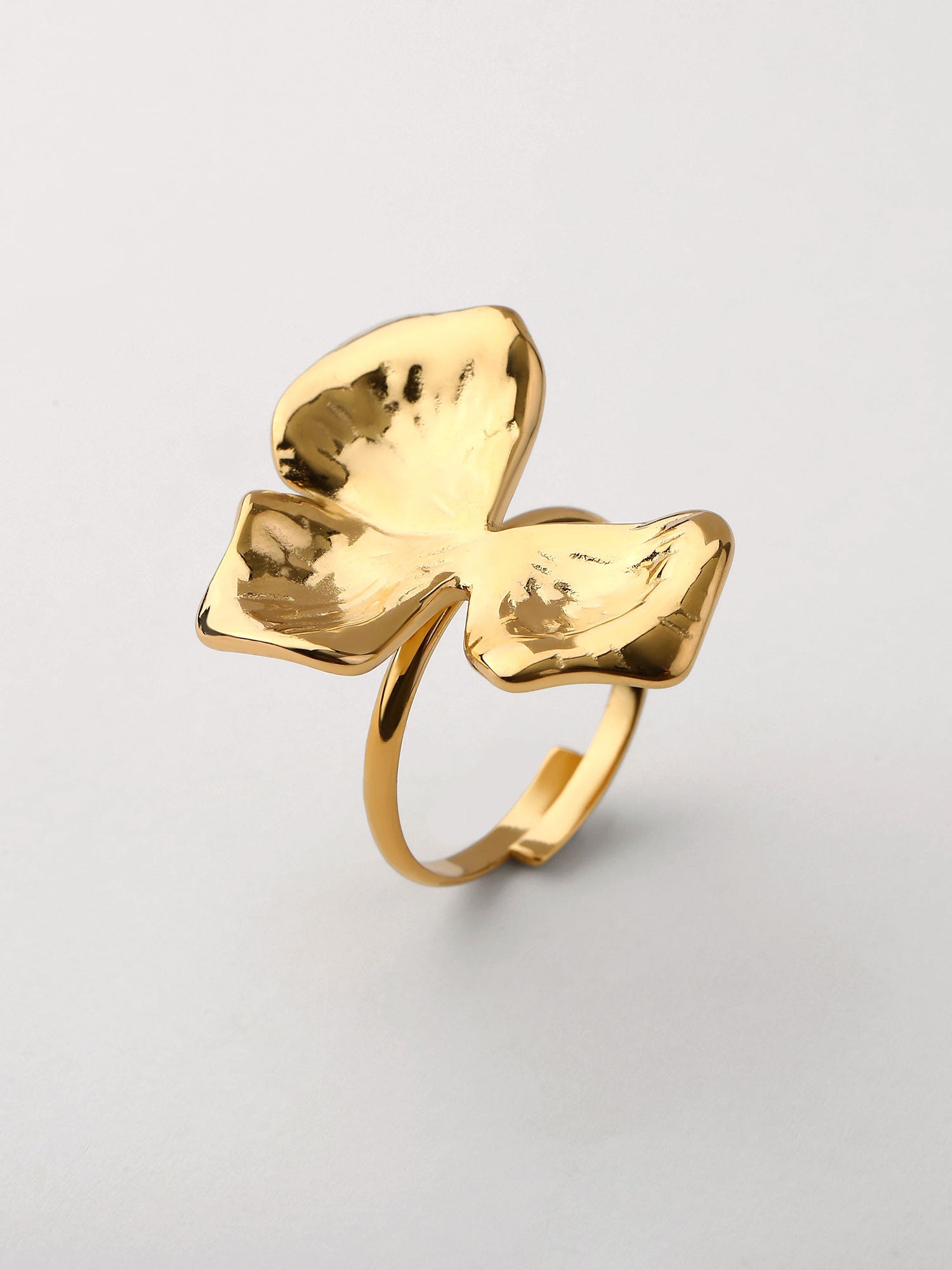 Anel forma de flor Dourado