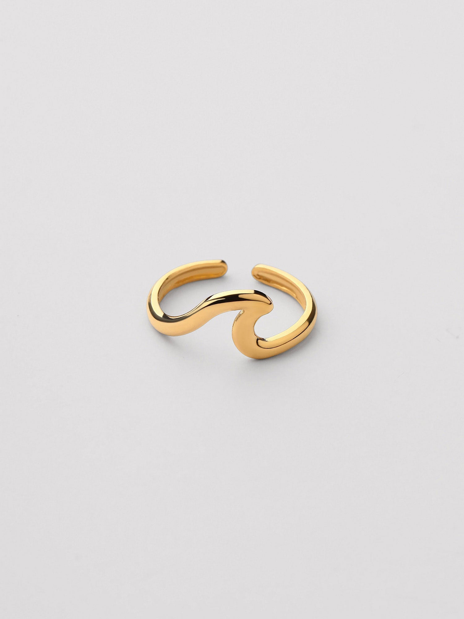 Anel Evora Ajustável Zircónia Dourado Minimal