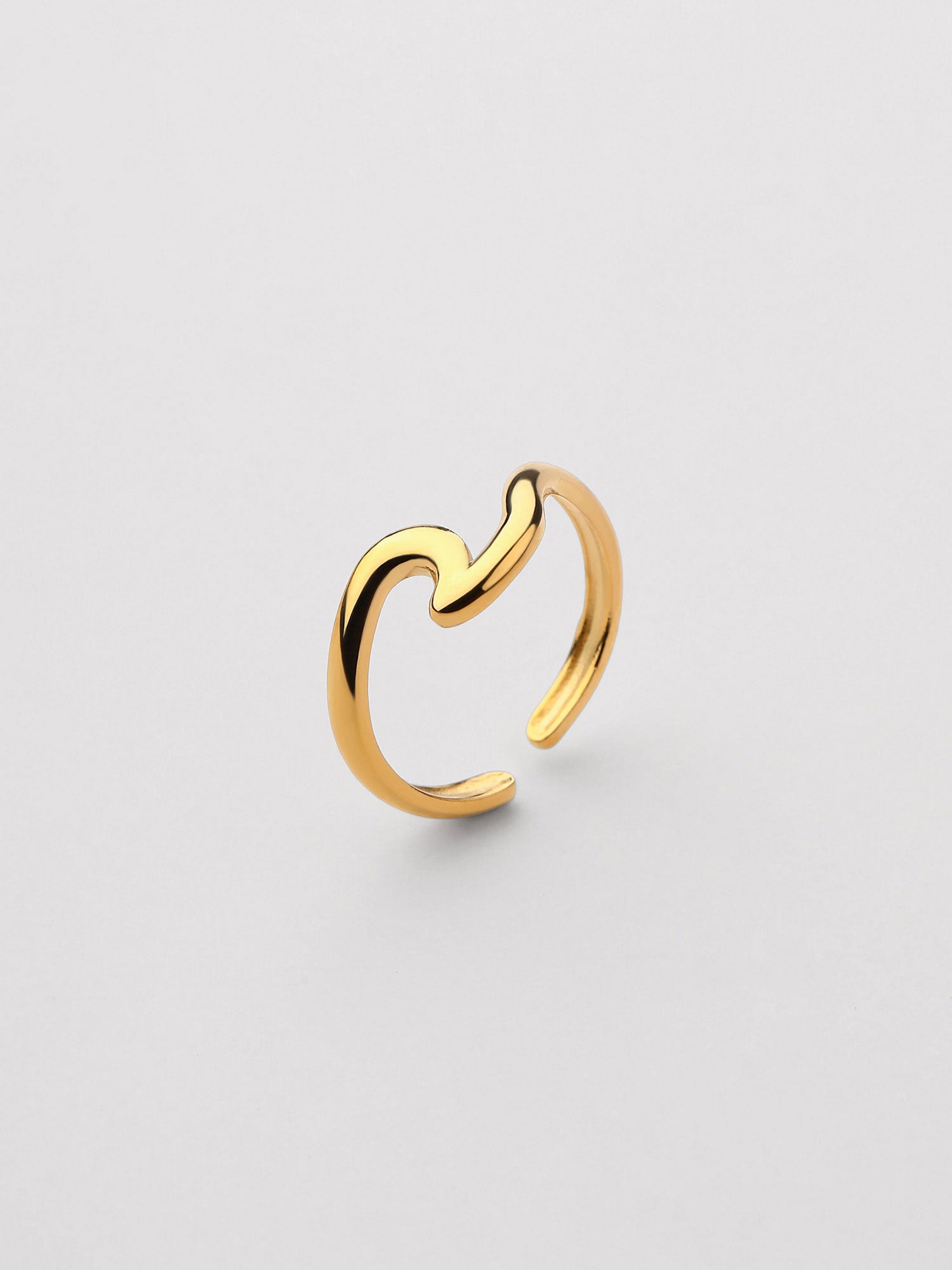 Anel Evora Ajustável Zircónia Dourado Minimal