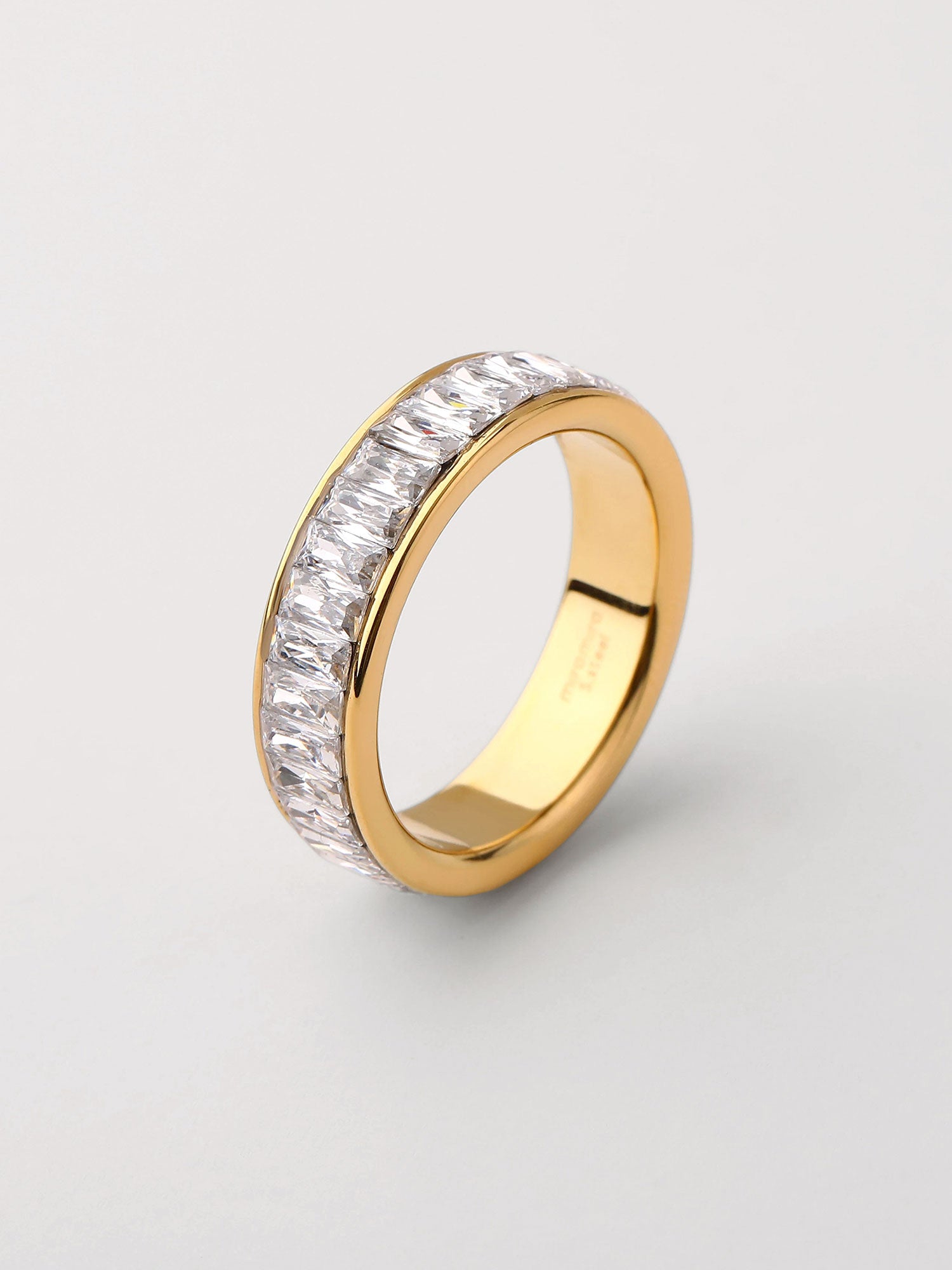 Anel eternity zircónias Dourado