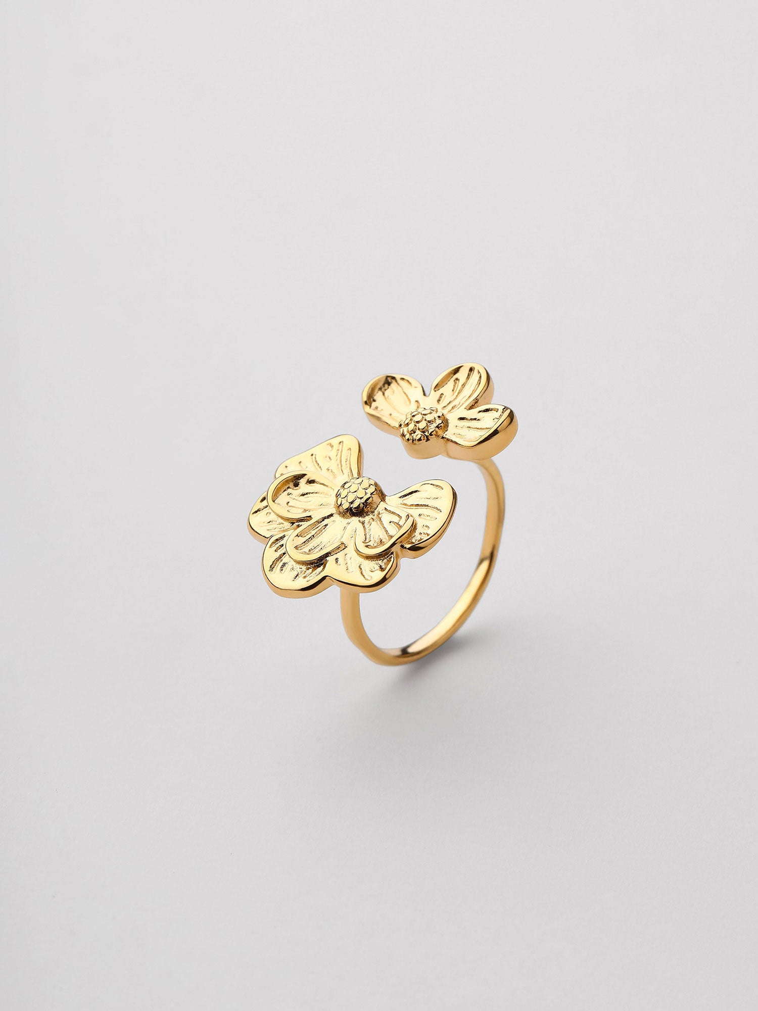 Anel Ajustável Raelia Dourado Minimal Sofisticado