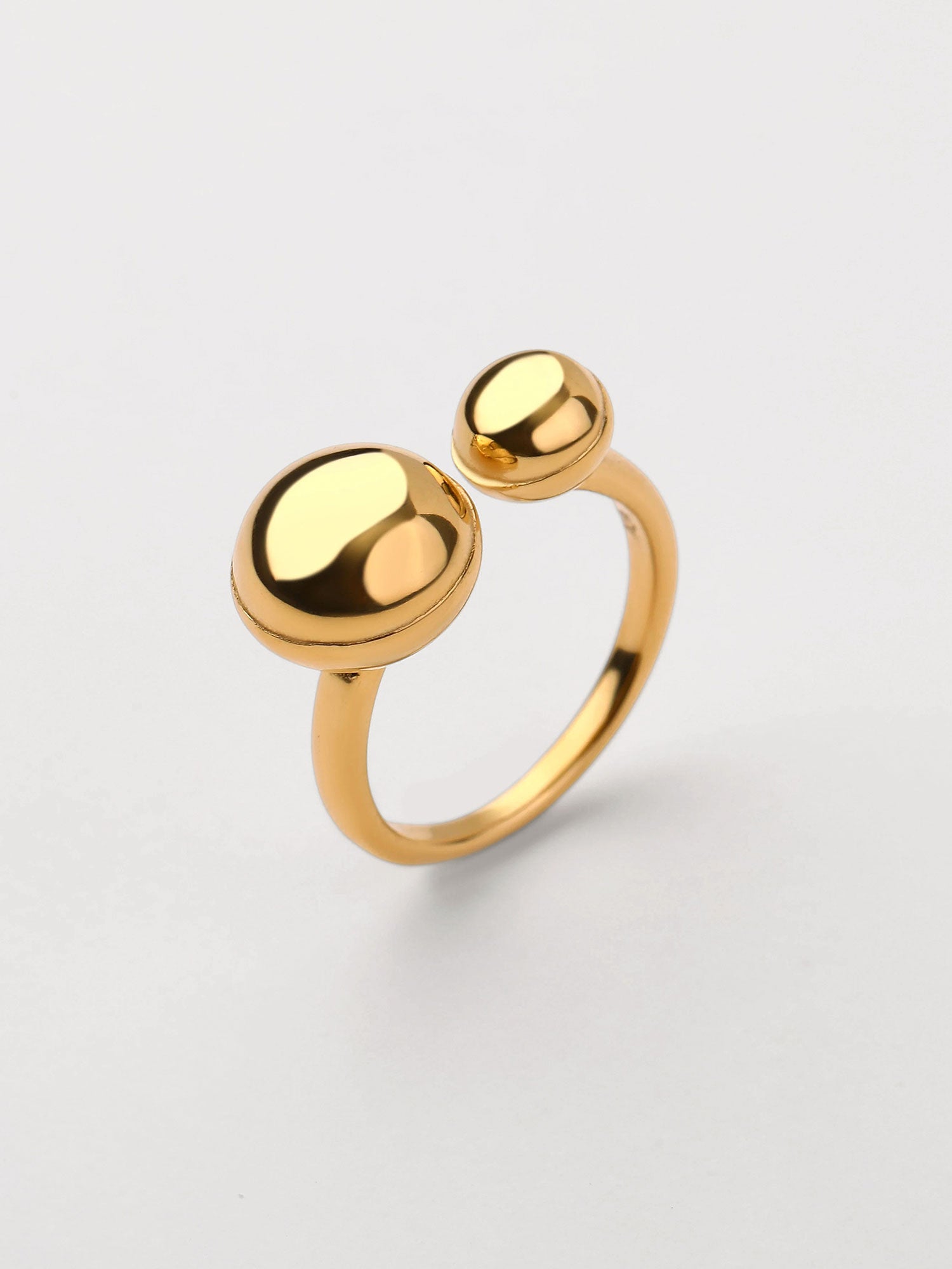 Anel duplo esfera Dourado