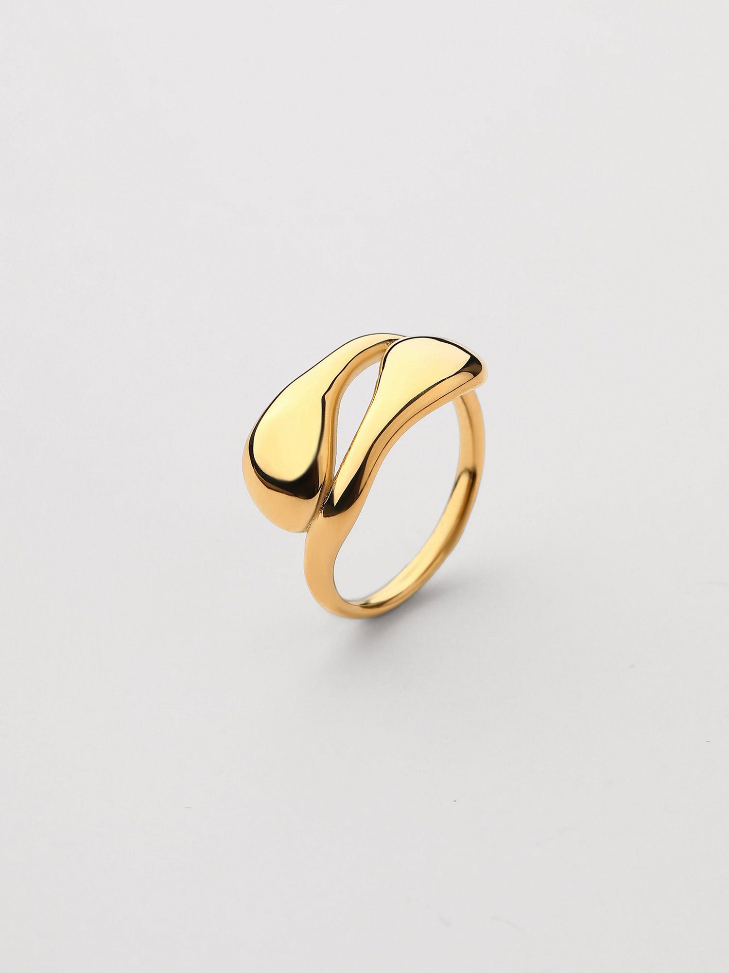 Anel Belen Zircónia Dourado Elegante