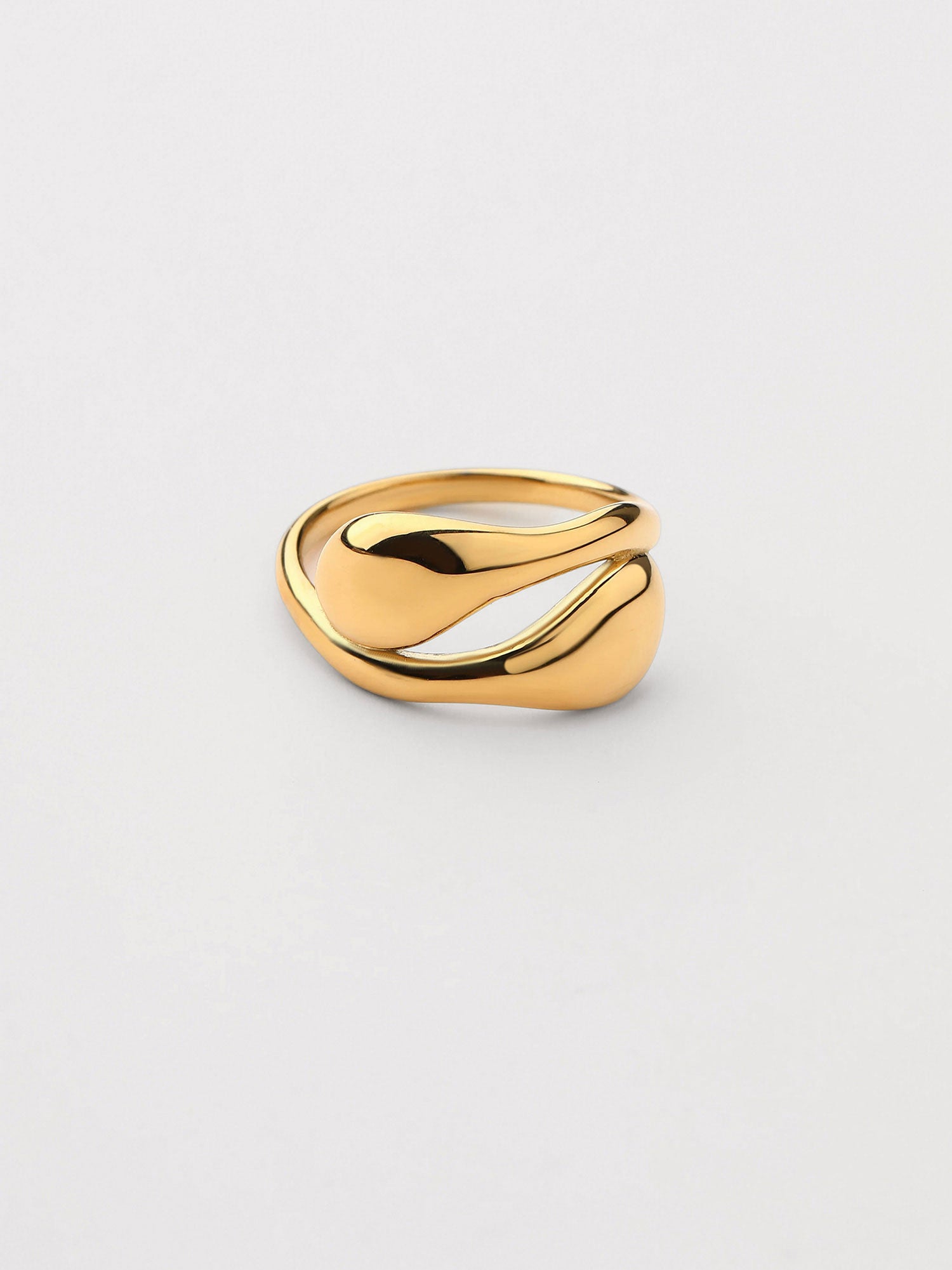 Anel Belen Zircónia Dourado Elegante
