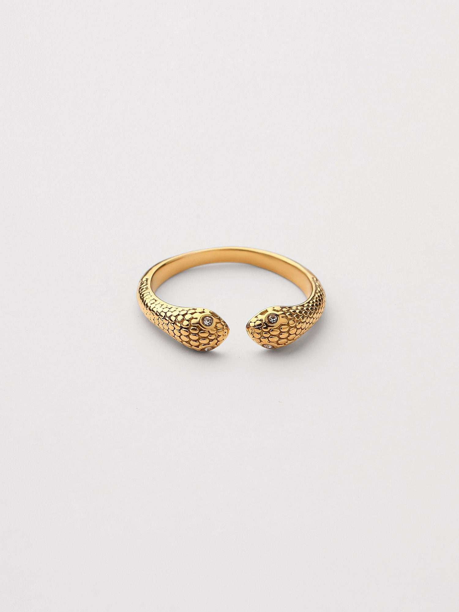 Anillo Ceyla Ajustable Zirconia Blanca Dorado