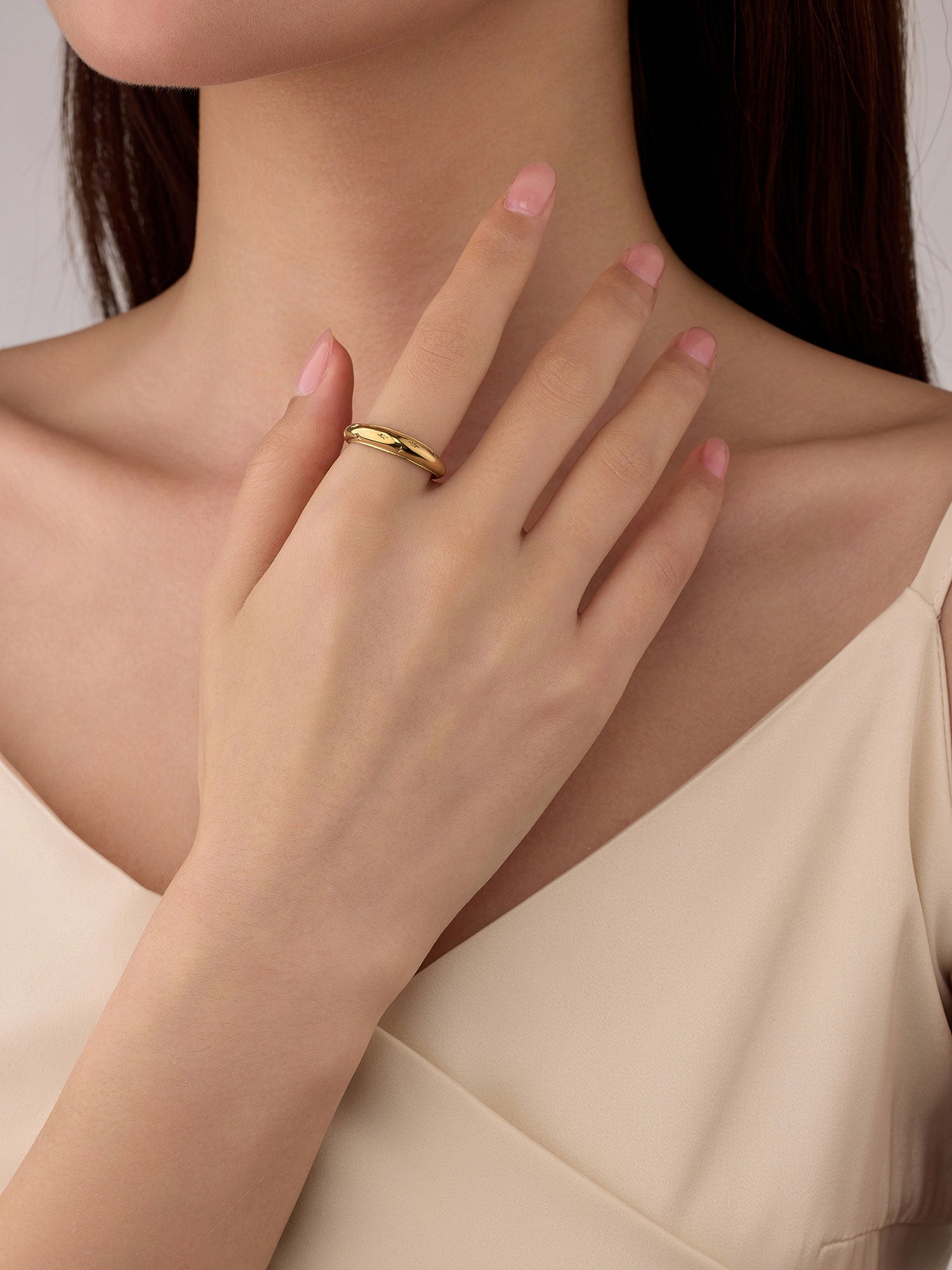 Anillo Calista Zirconia Blanca Dorado