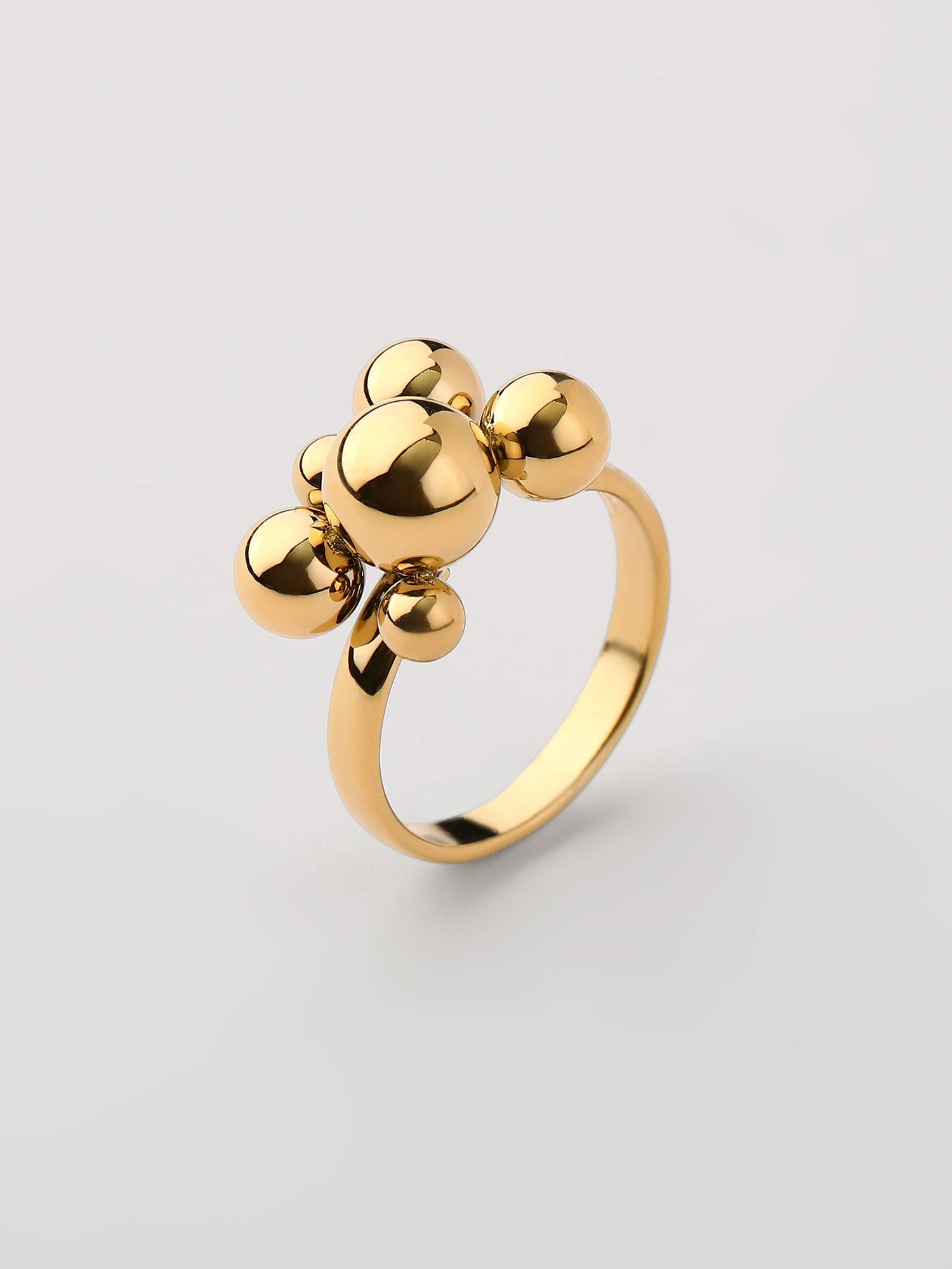 Anel com bolas Dourado