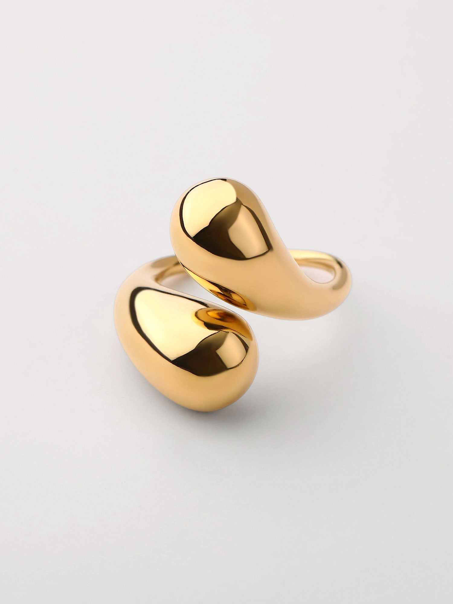 Anel forma de gota Dourado Ajustável