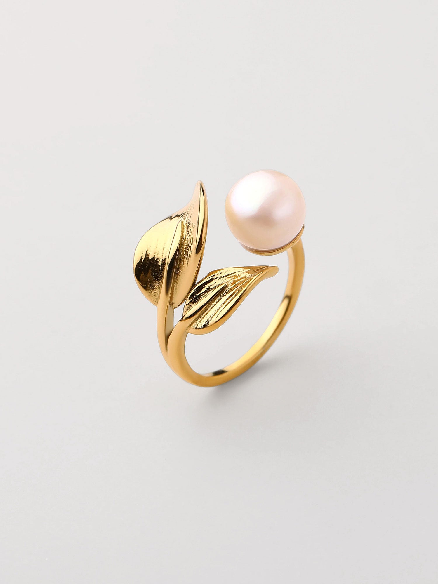 Anel de perla com forma Dourado