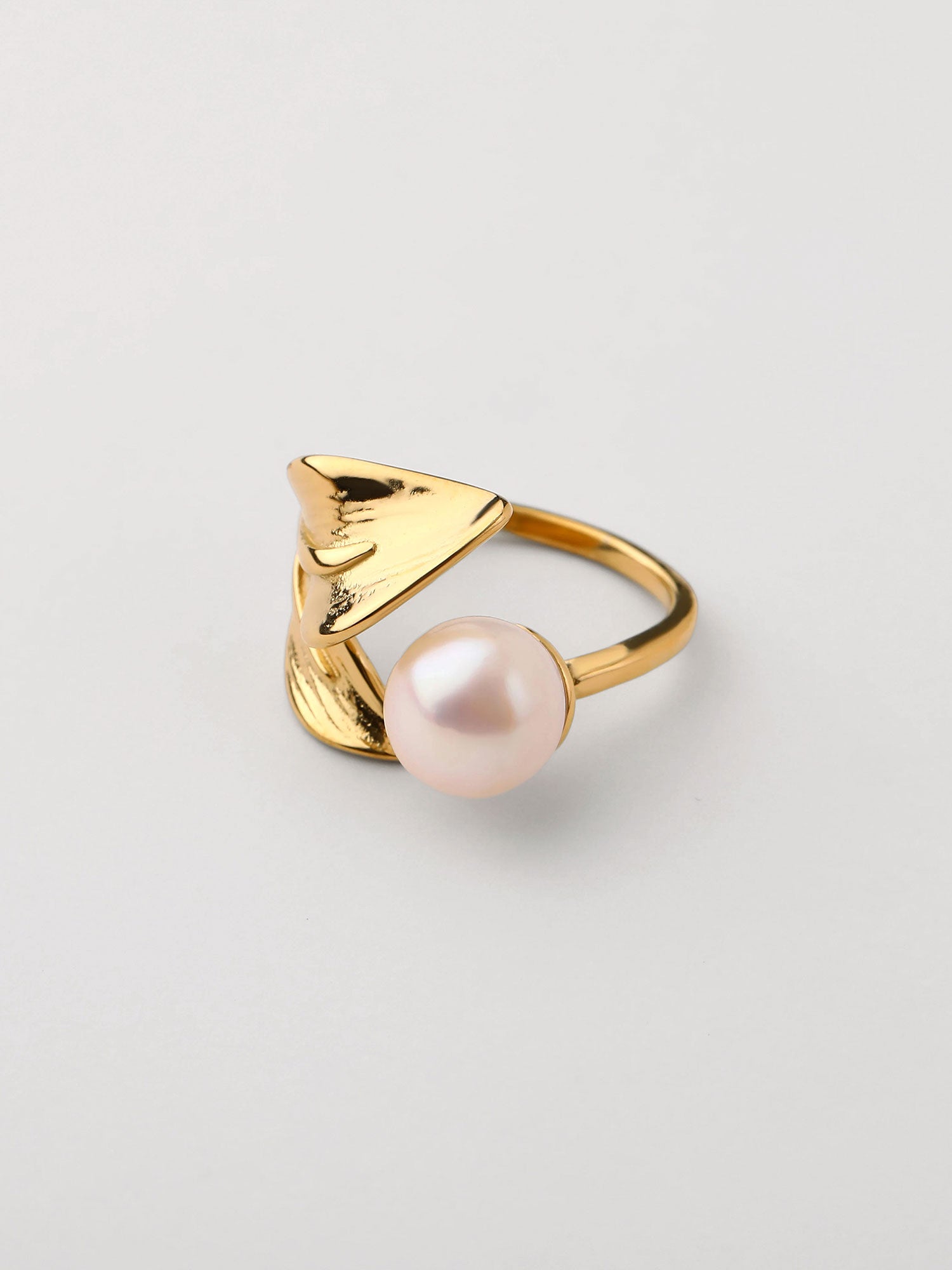 Anel de perla com forma Dourado