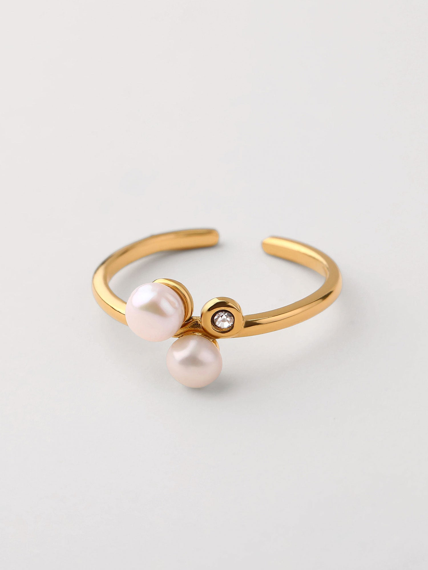 Anel aberto perla mini Dourado