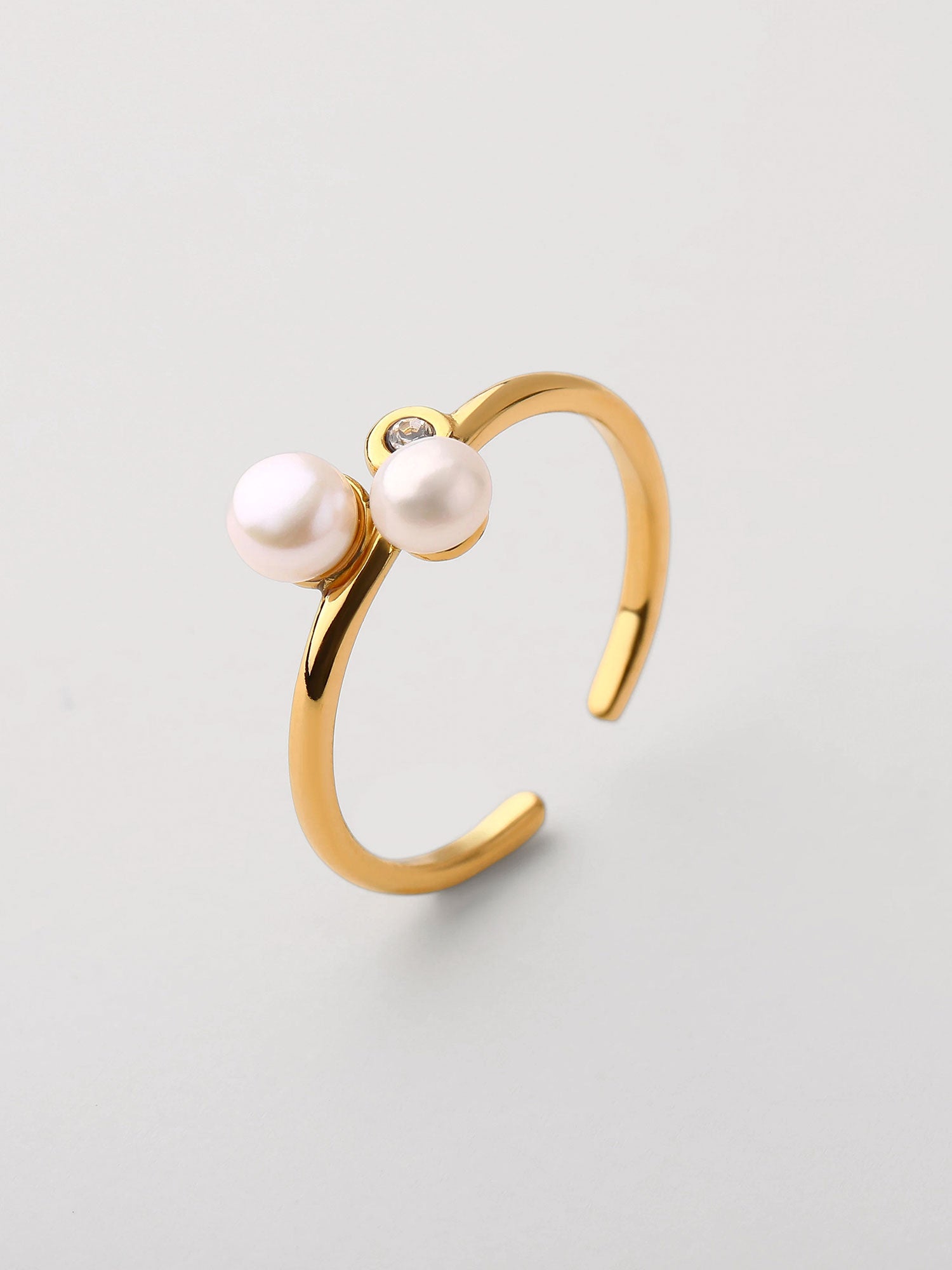 Anel aberto perla mini Dourado