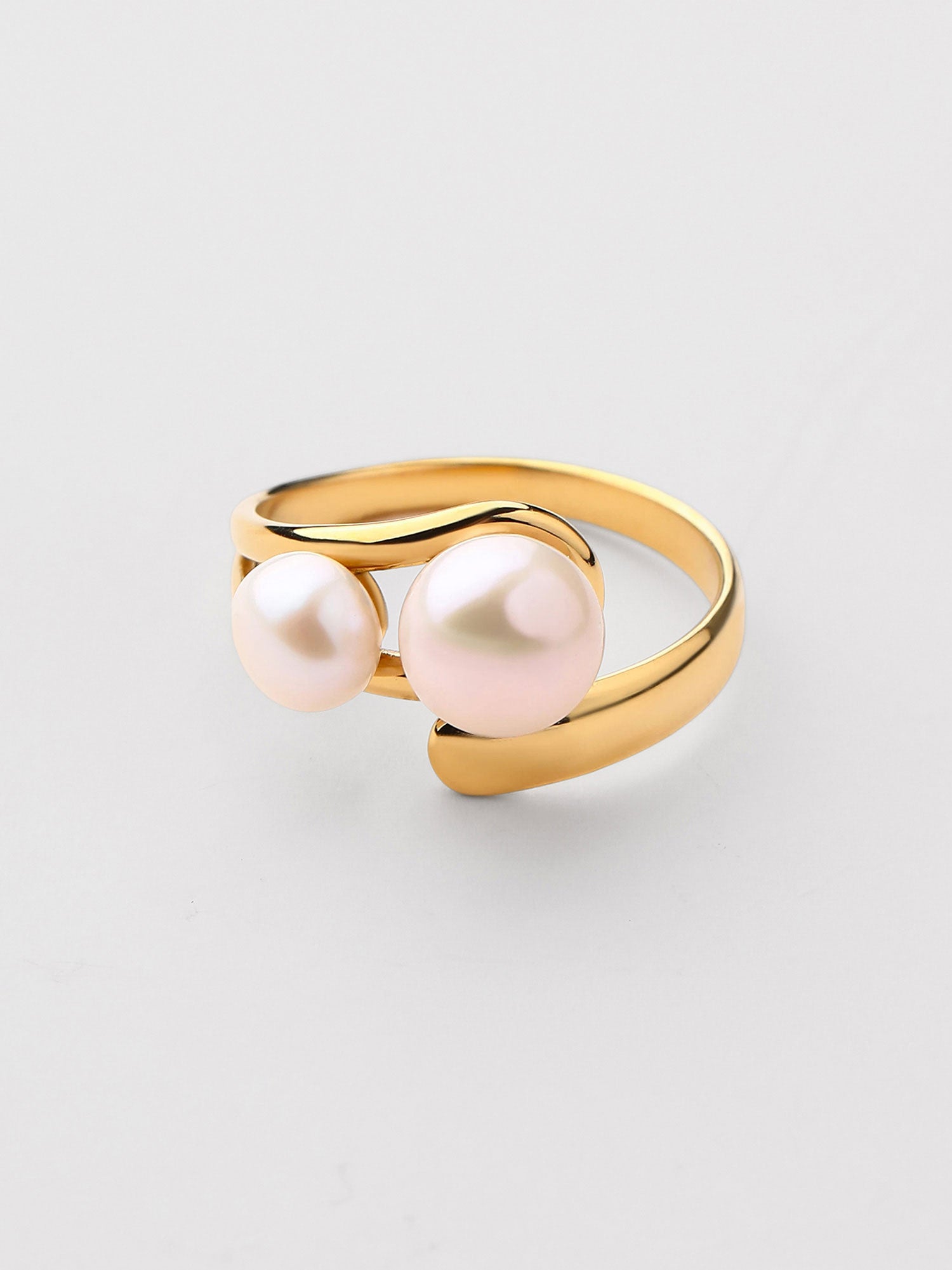 Anel Gaia Ajustável Zircónia Dourado Elegante