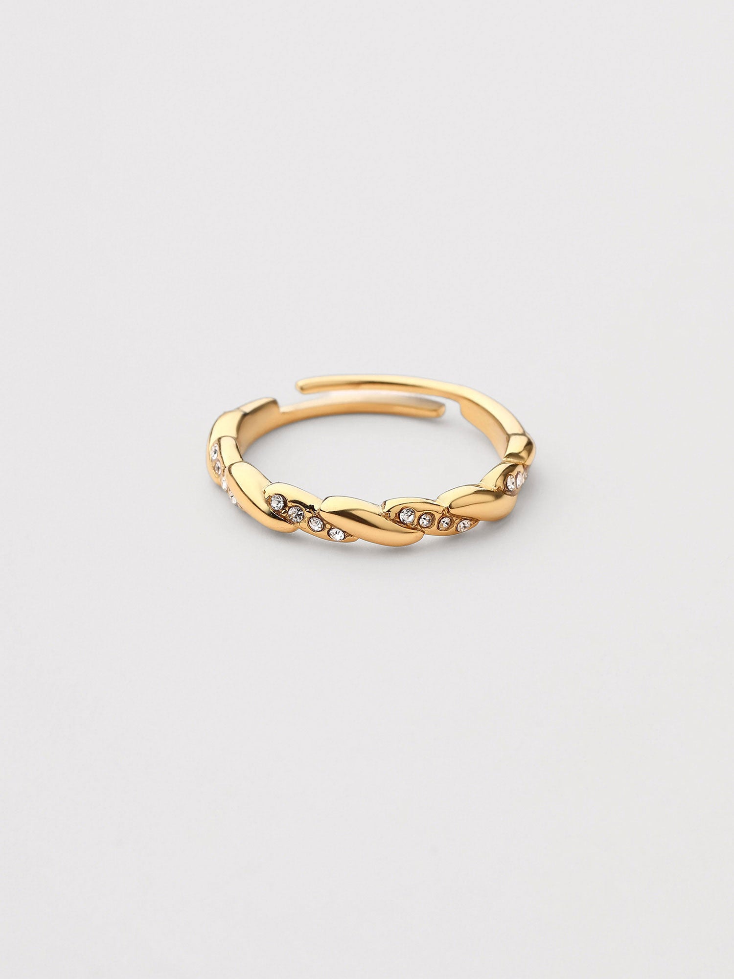 Anillo Ilya Ajustable Zirconia Dorado