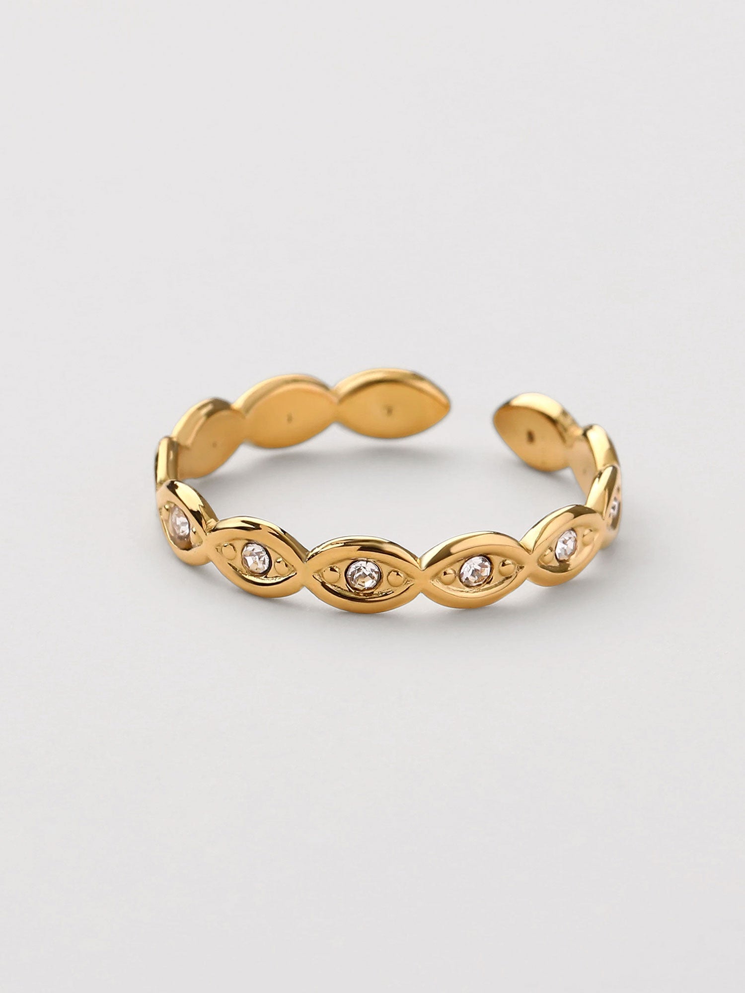 Anel com zirconia Dourado