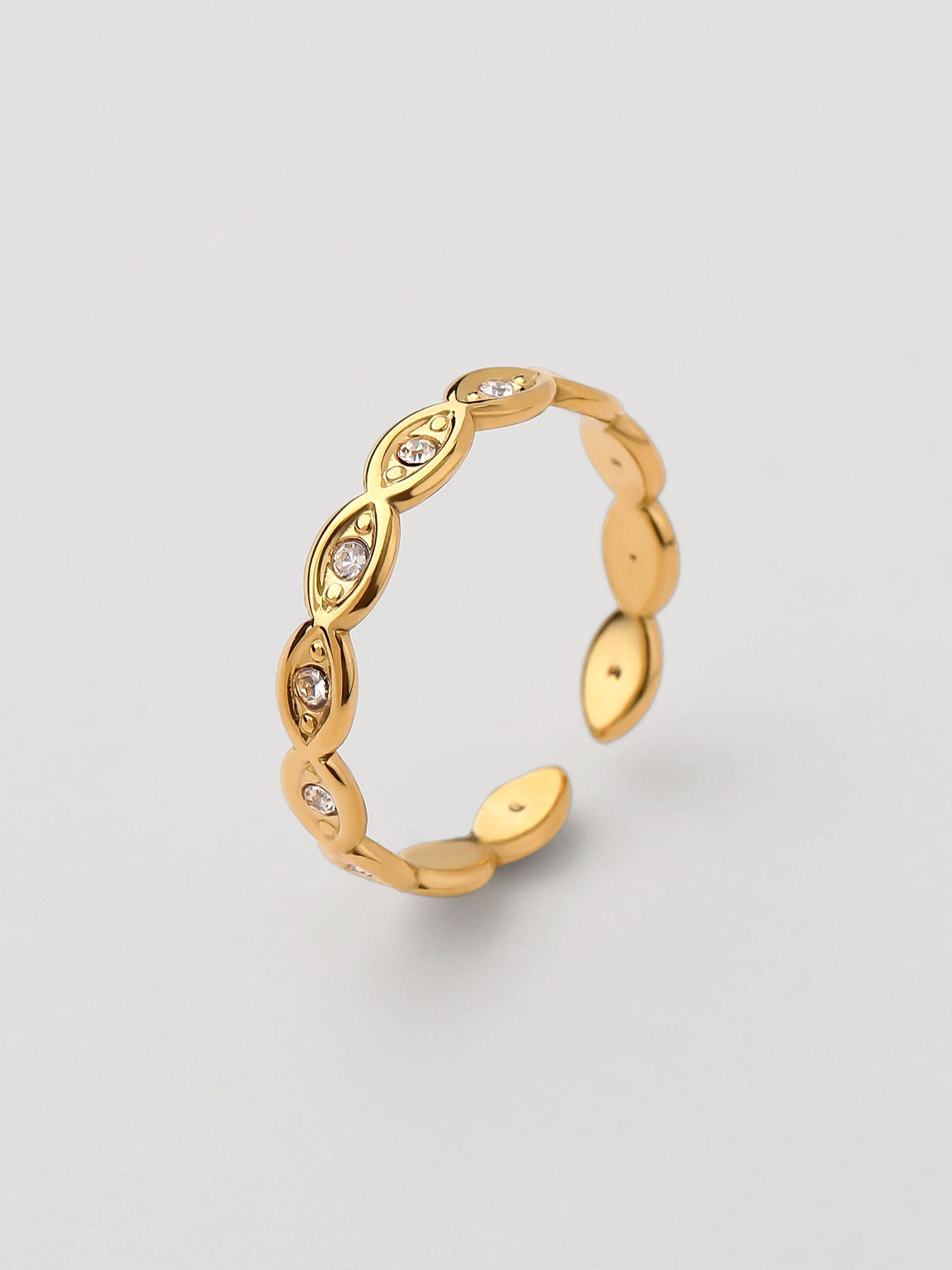 Anel com zirconia Dourado