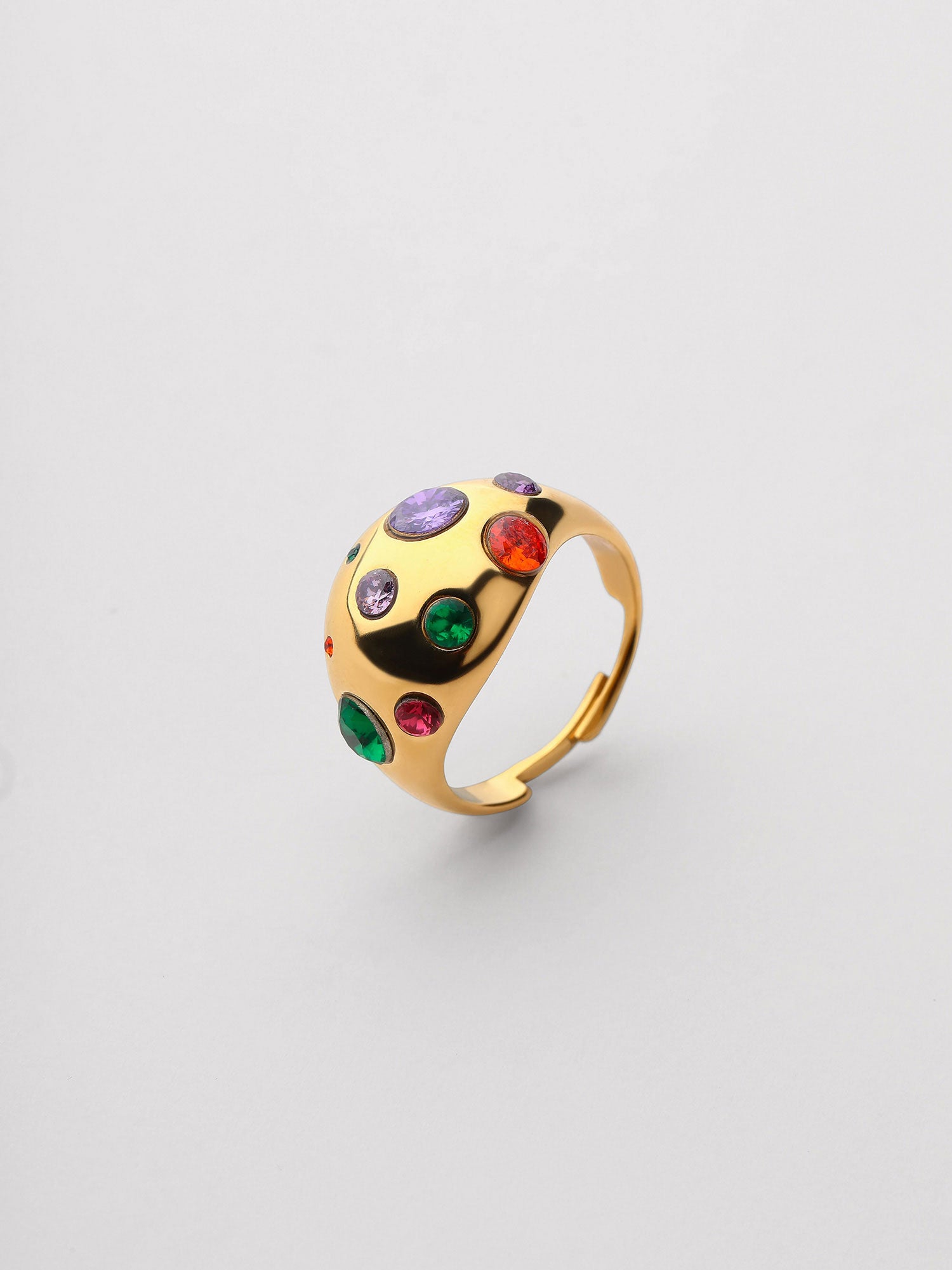 Anel Aurelia Ajustável Zircónia Multicolor