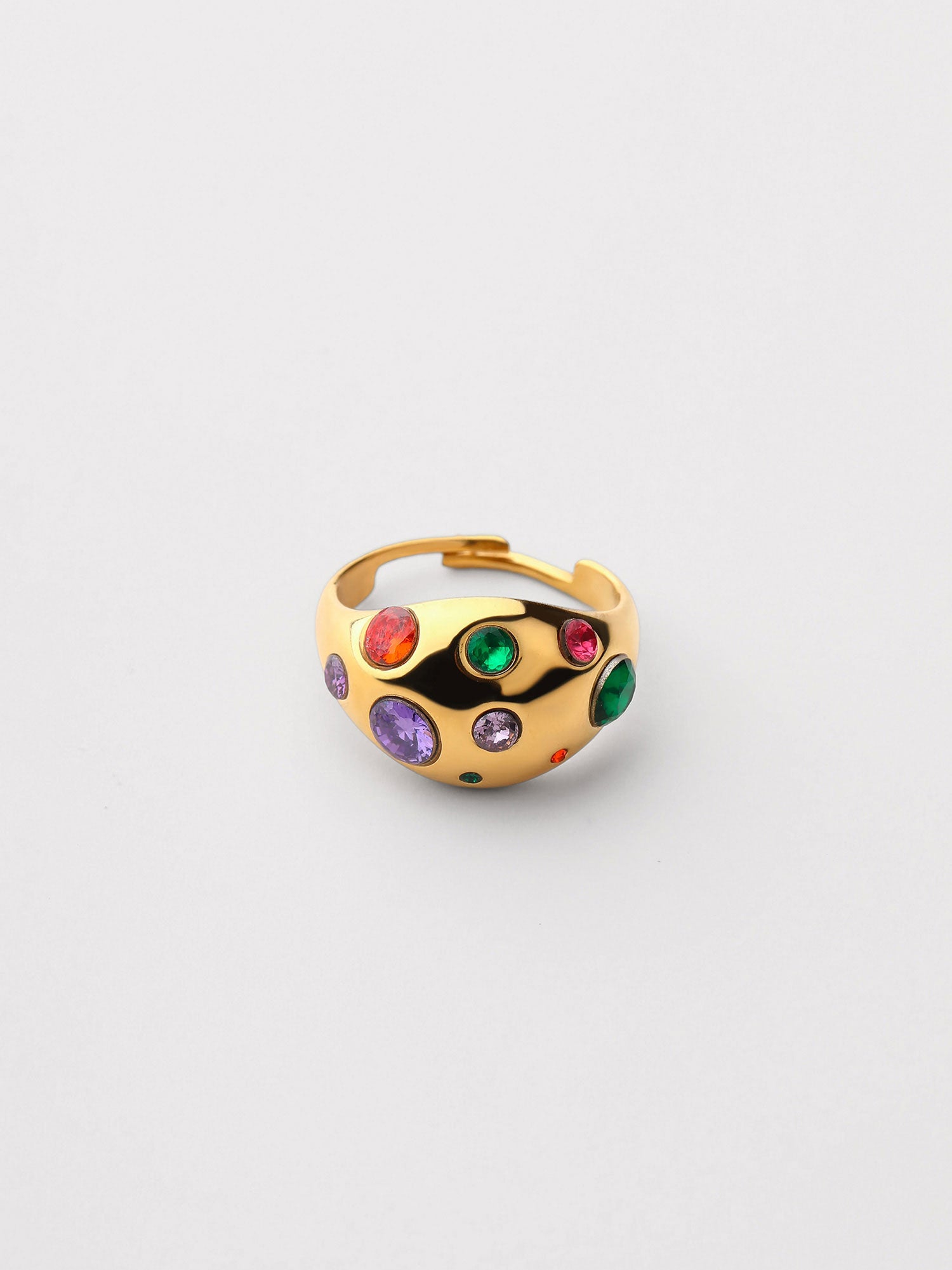 Anel Aurelia Ajustável Zircónia Multicolor