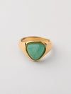 Anel Taliah com Pedra Natural Verde Dourado