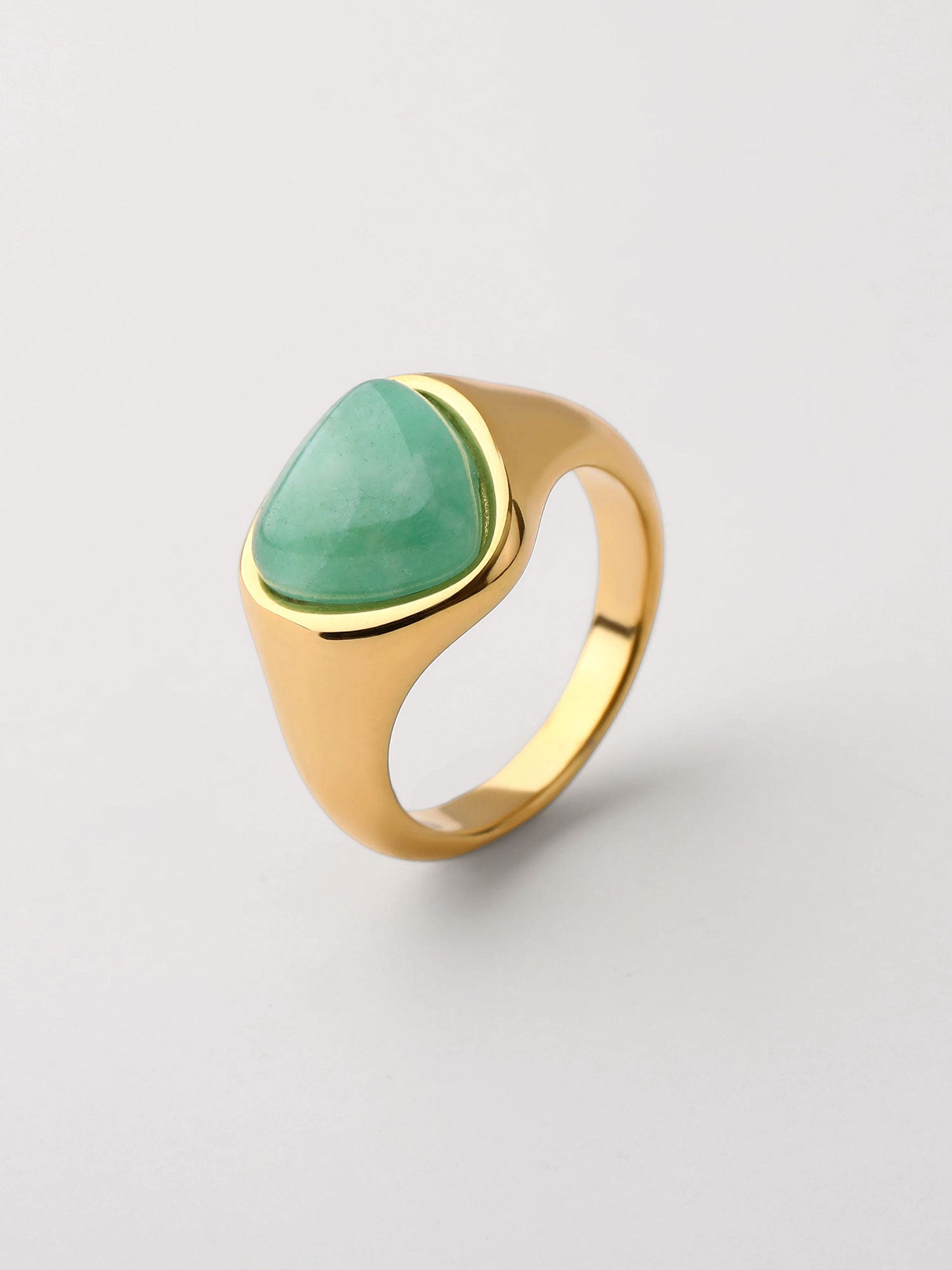 Anel Taliah com Pedra Natural Verde Dourado