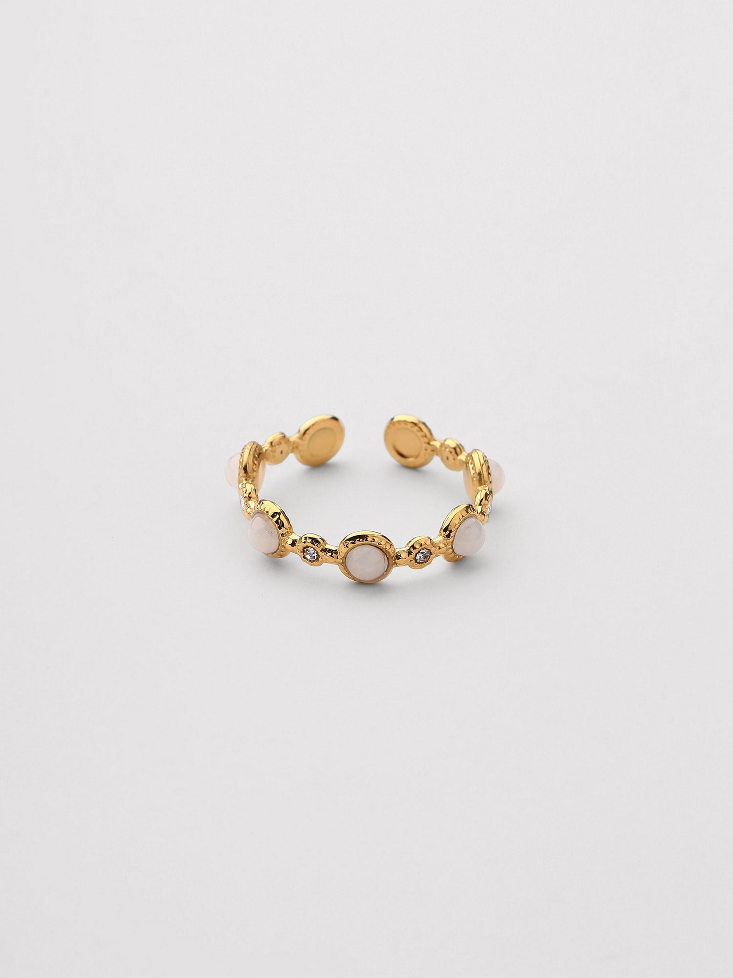 Anillo Lena Piedra Blanca dorado