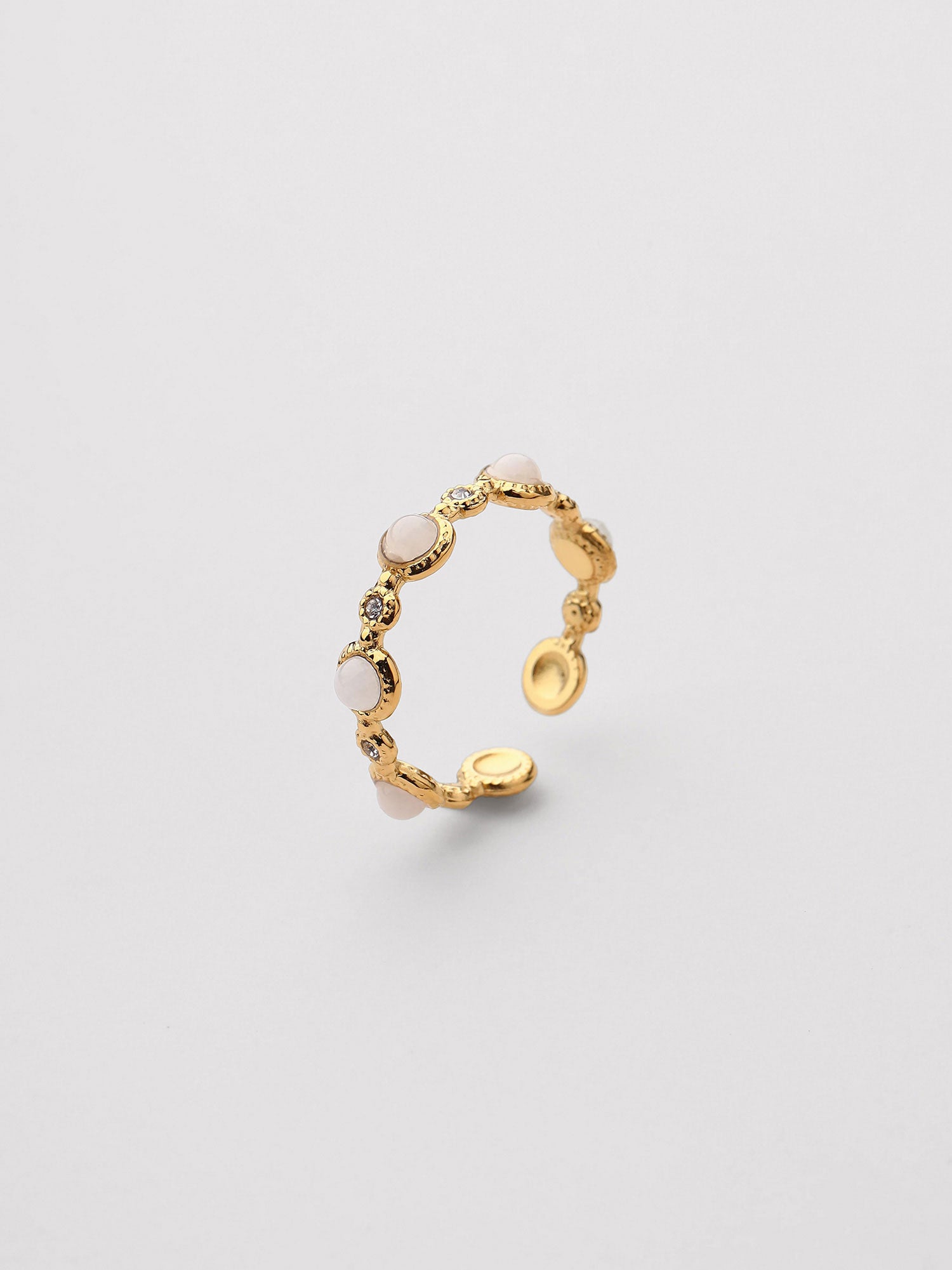 Anillo Lena Piedra Blanca dorado