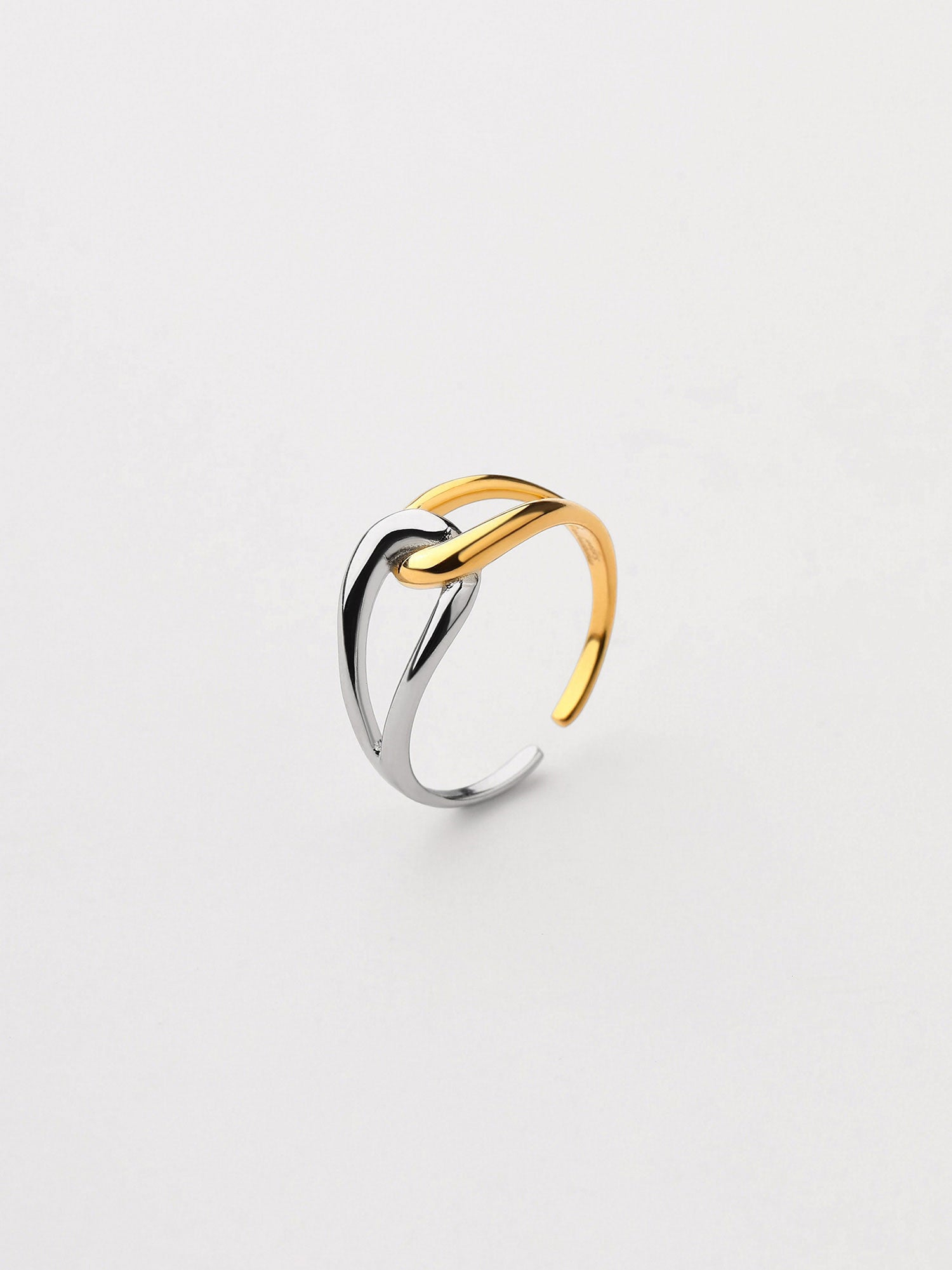 Anel Emani Ajustável Zircónia Dourado Elegante