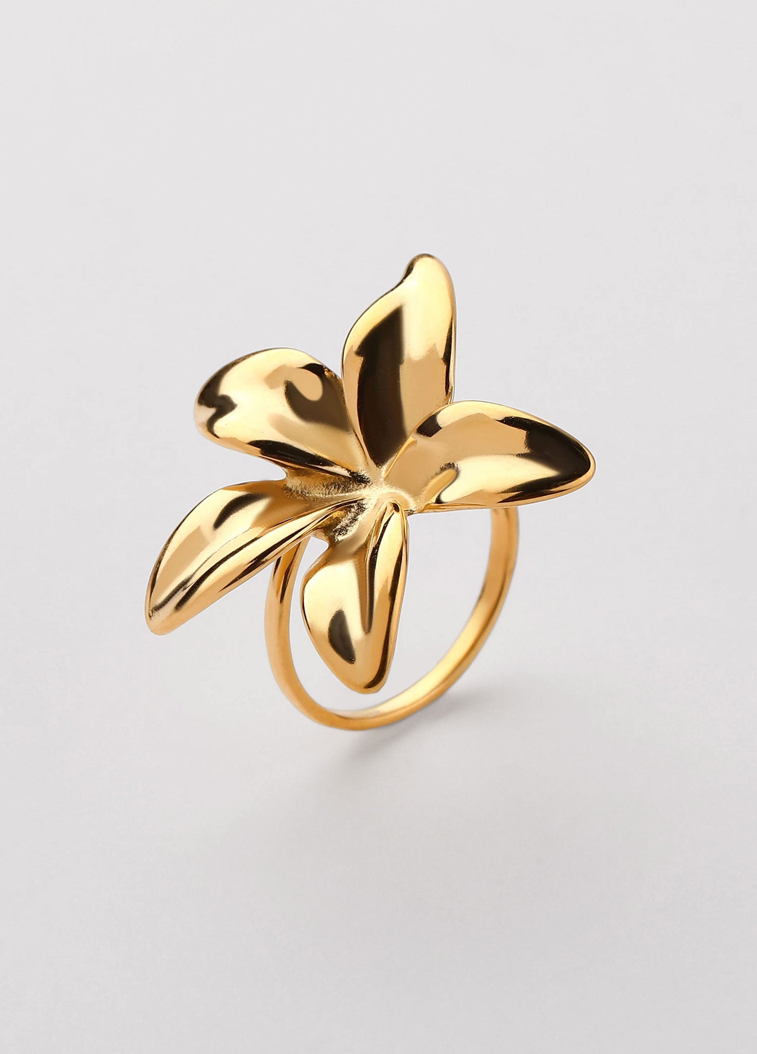 Anel flores Dourado