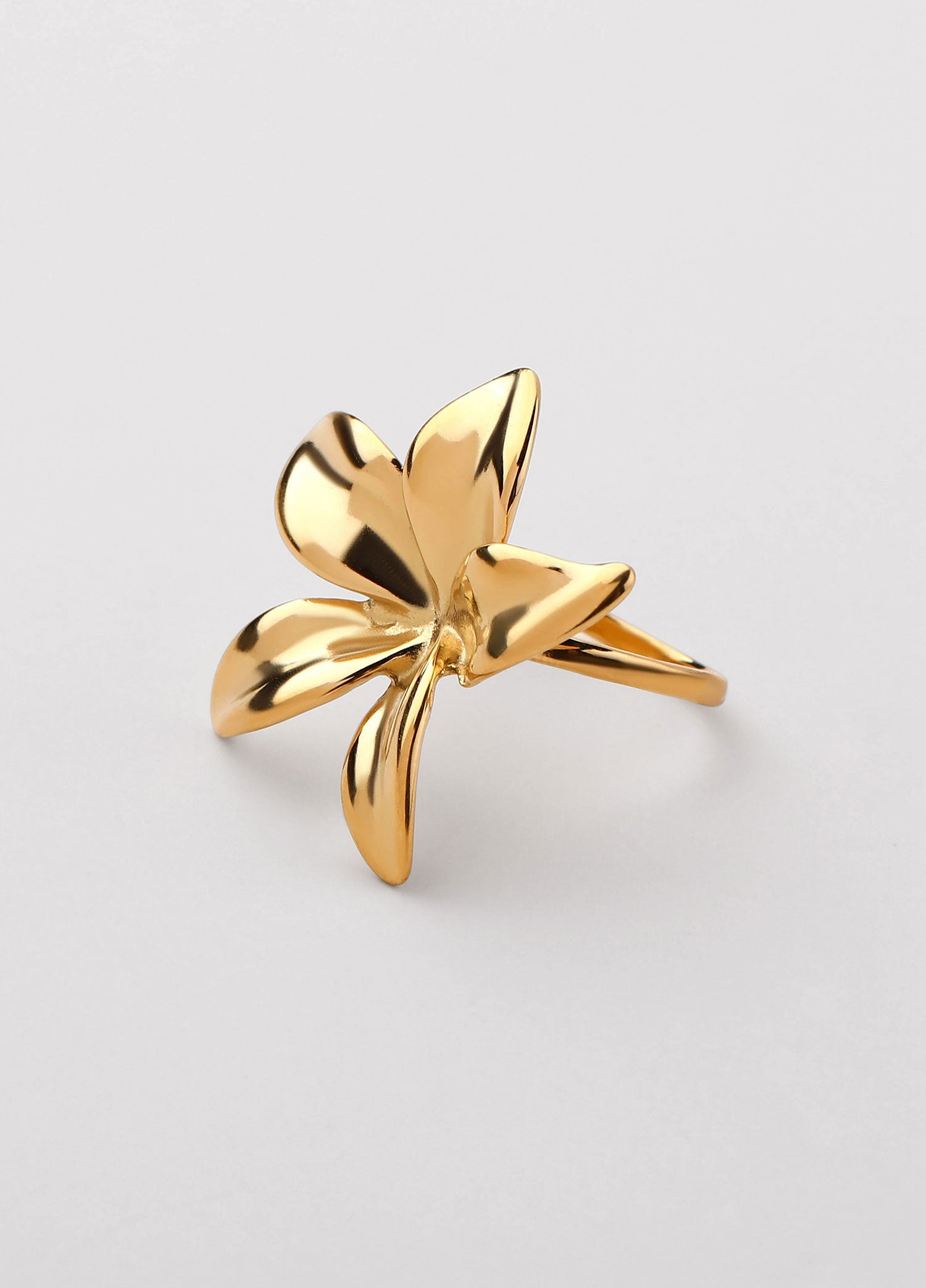 Anel flores Dourado