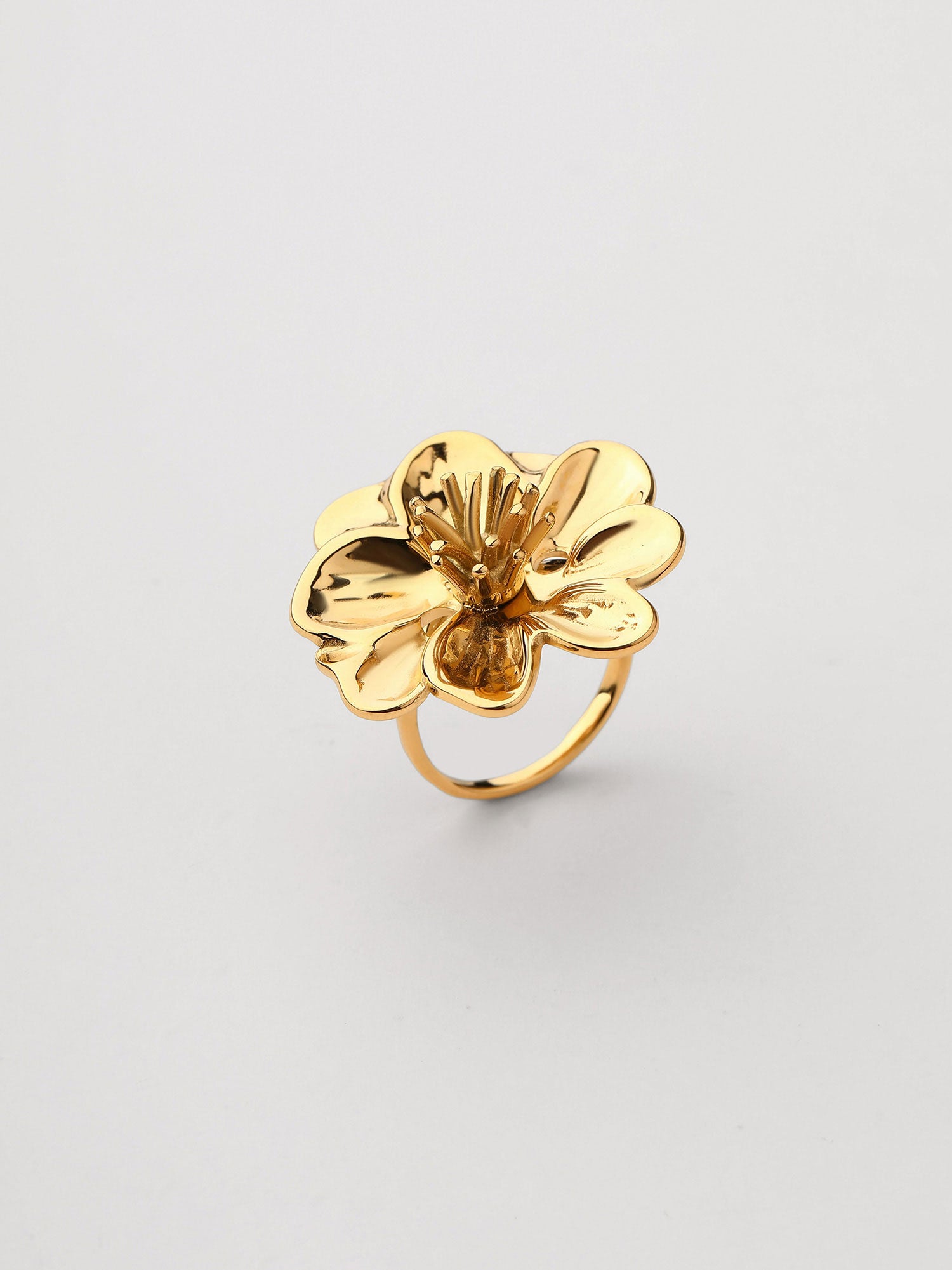 Anel Lunara Ajustável Dourado Elegante