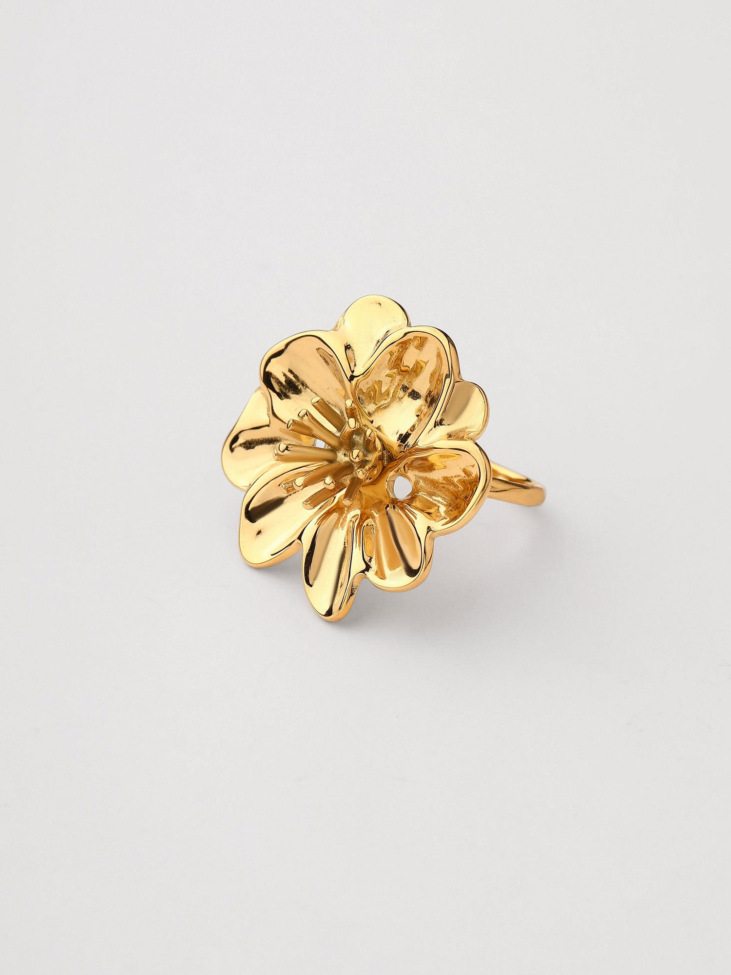Anel Lunara Ajustável Dourado Elegante