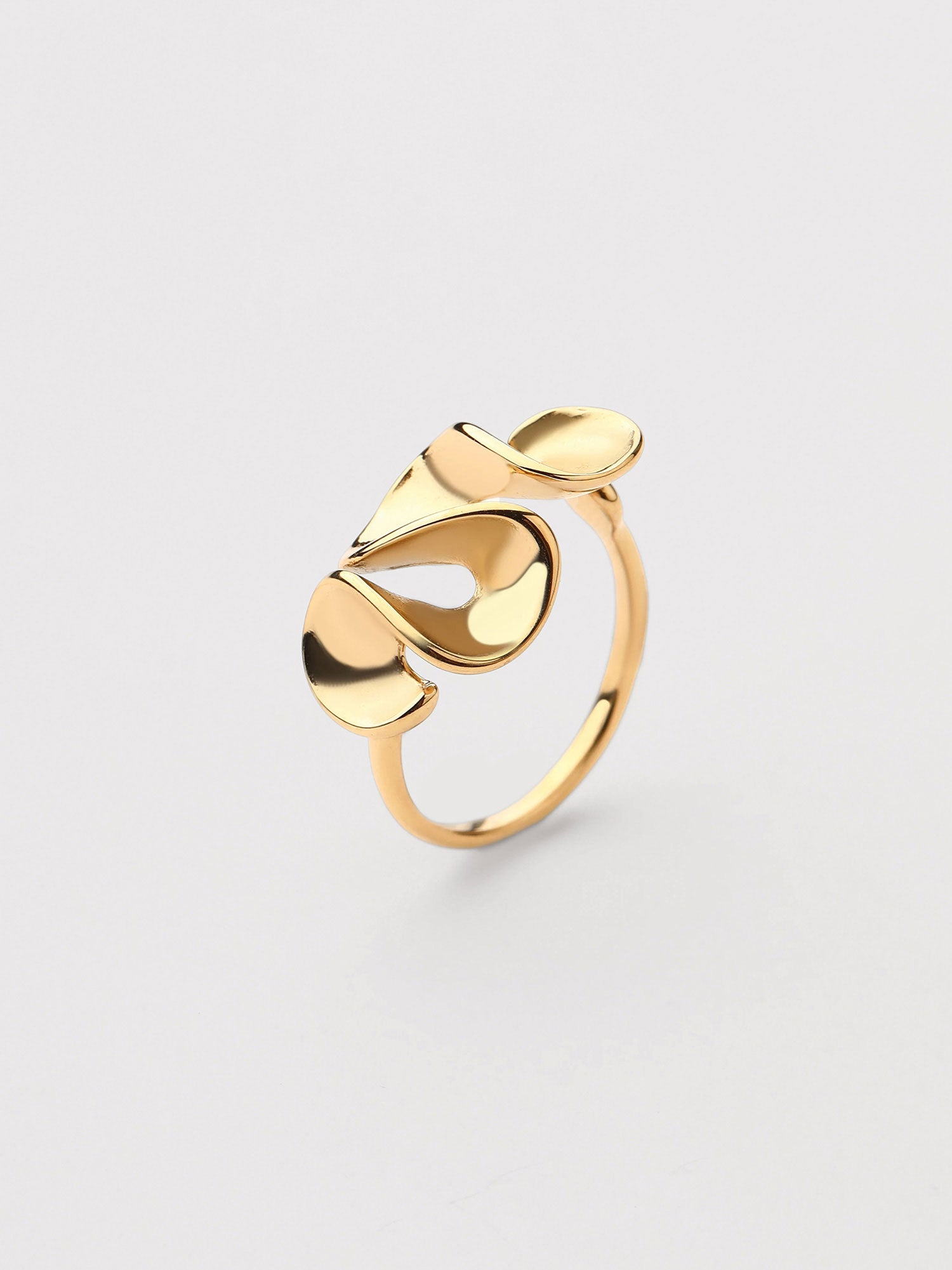 Anillo Calia Ajustable Zirconia Dorado