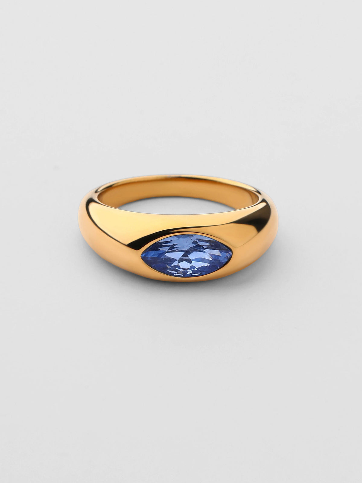 Anel Birthstone Dezembro Tanzanita Dourado