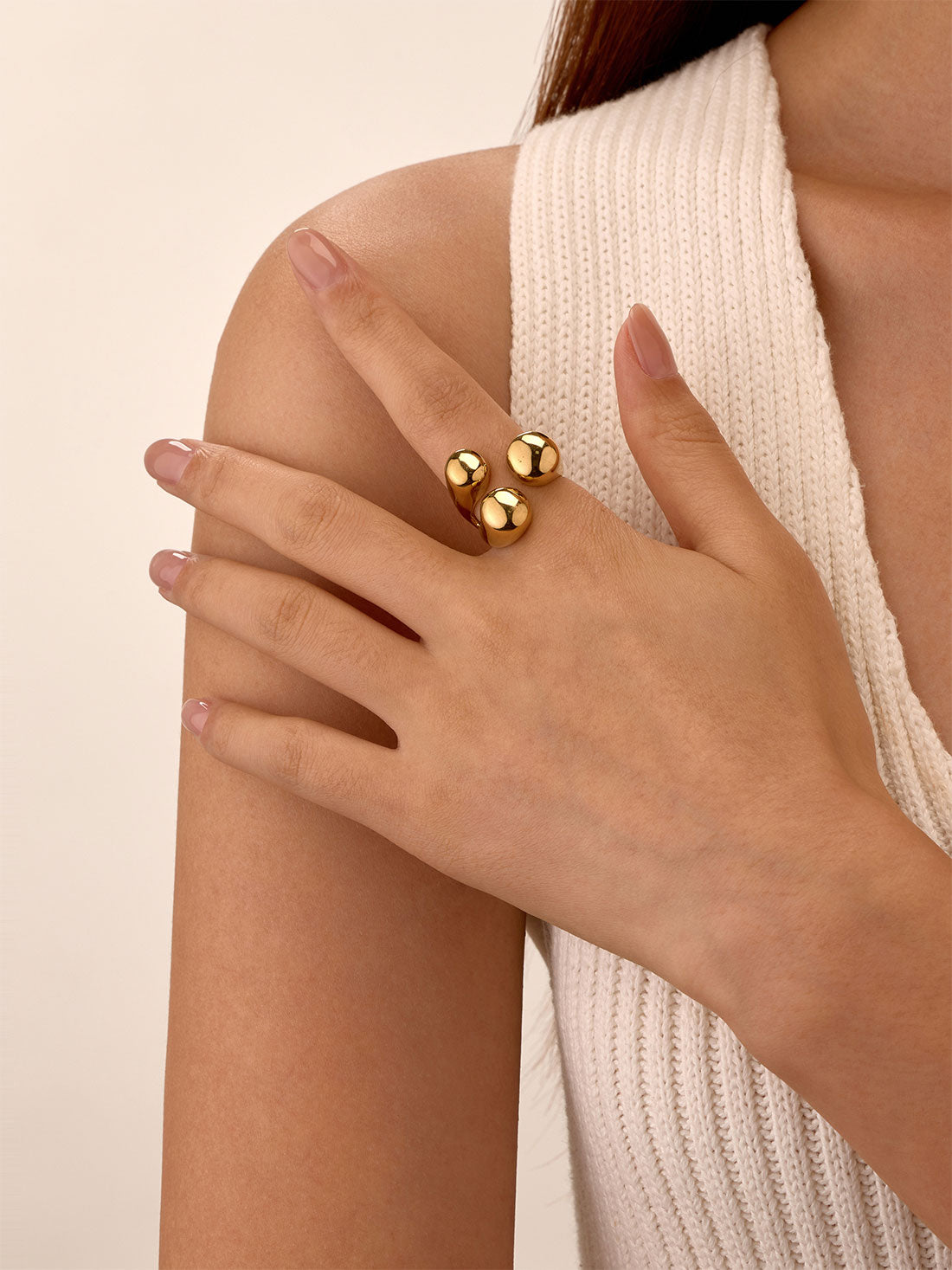 Anel Halora Orgânico Dourado