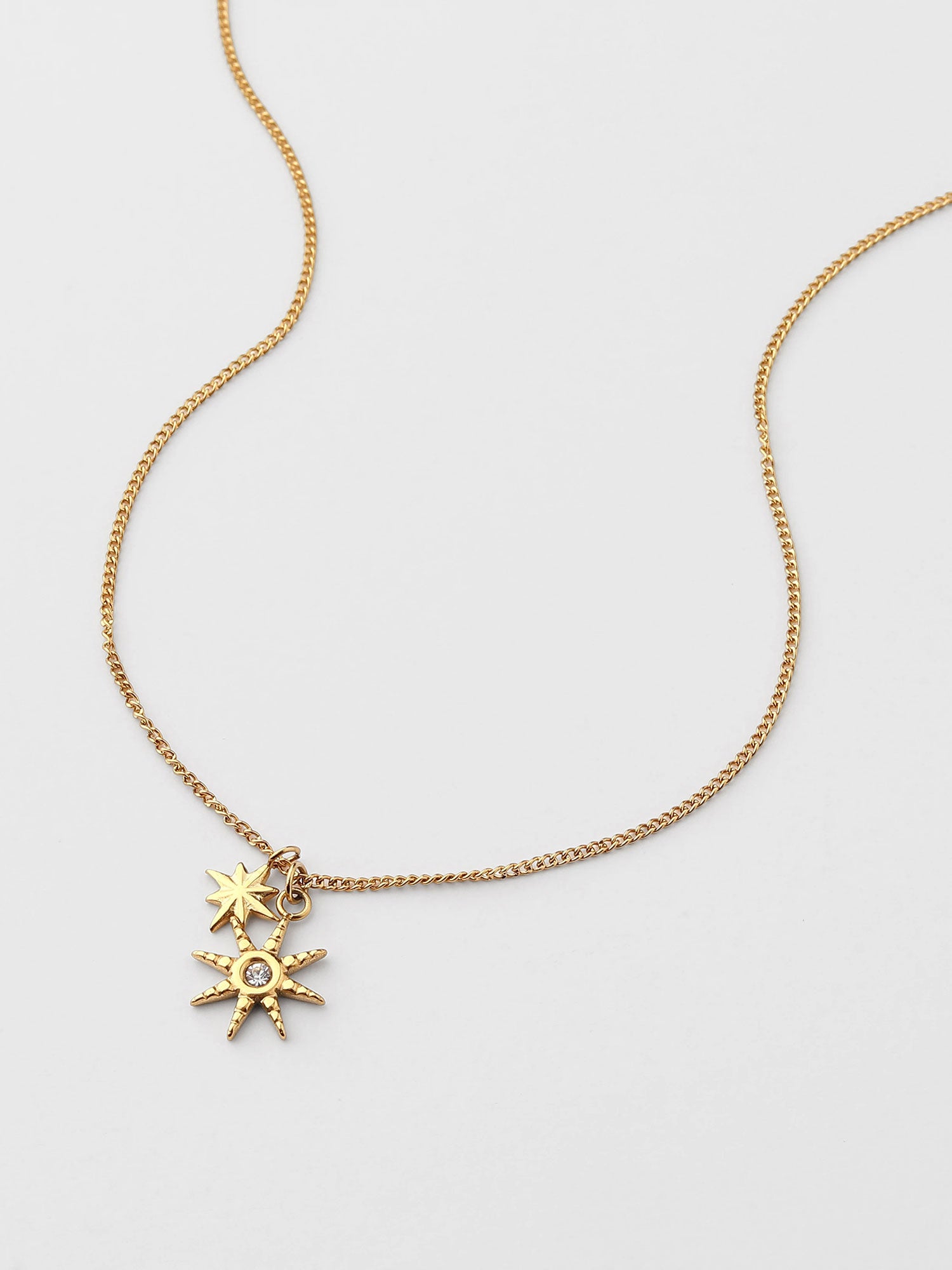 Colar estrella com zirconia Dourado