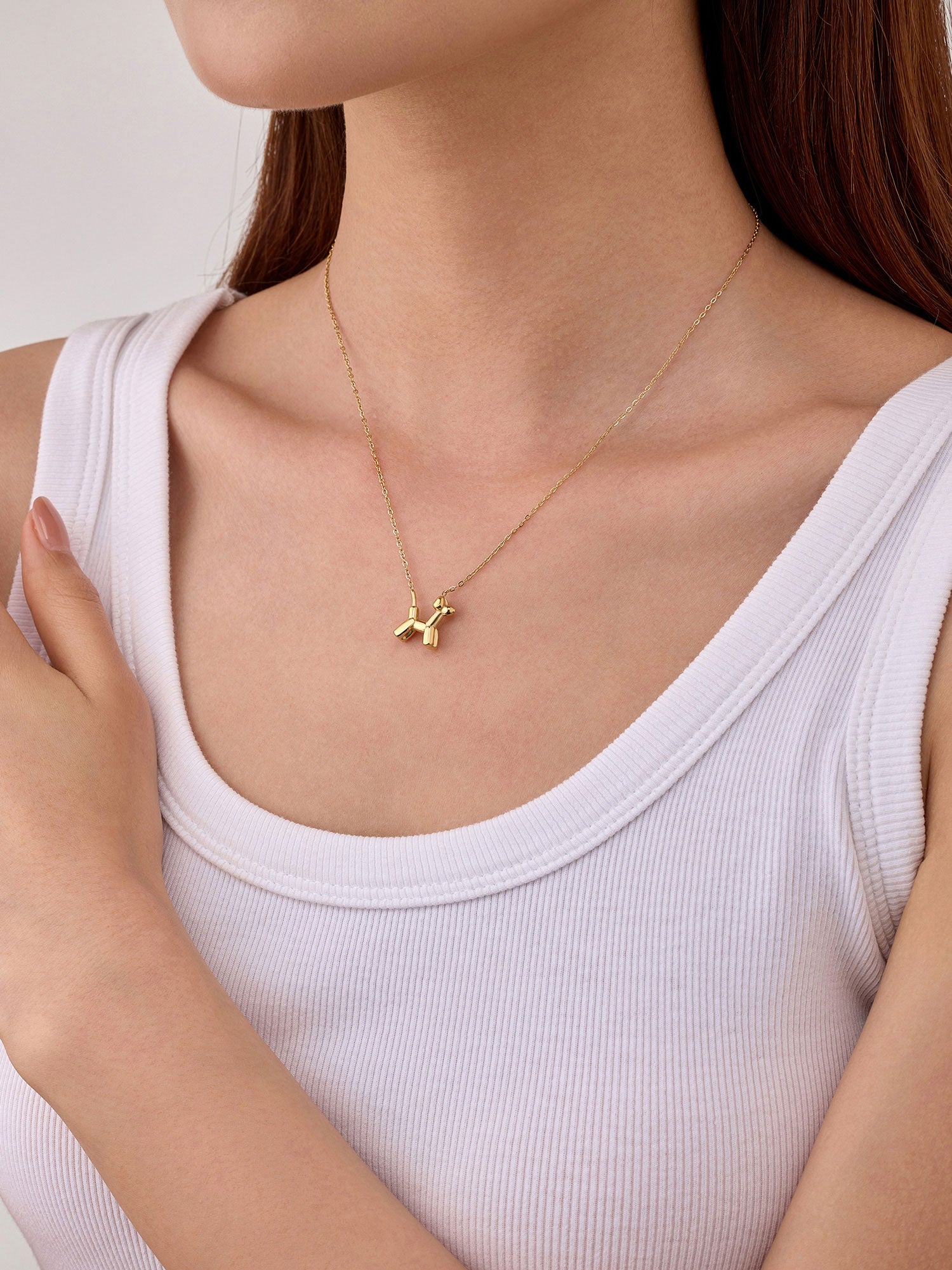 Colar Delyra Pendente Cão Dourado Fino