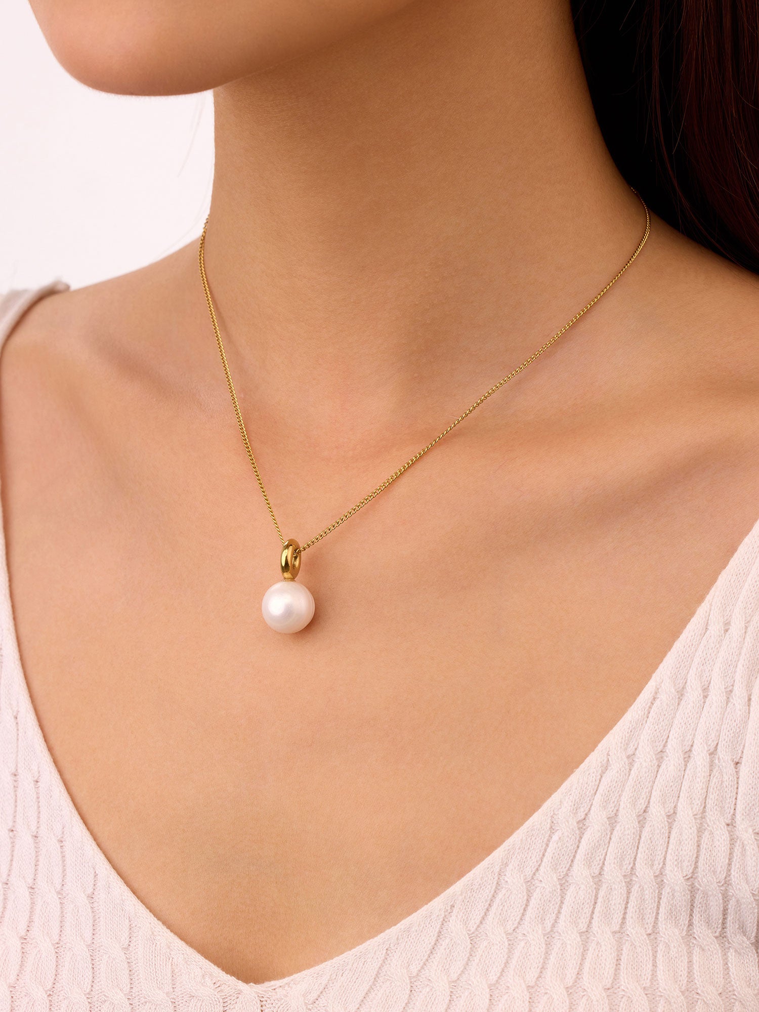 Colar colgante com pérola Dourado