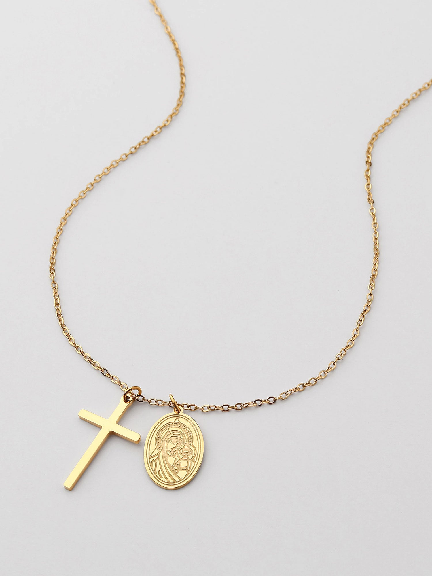 Colar Cruz Dourado Minimal