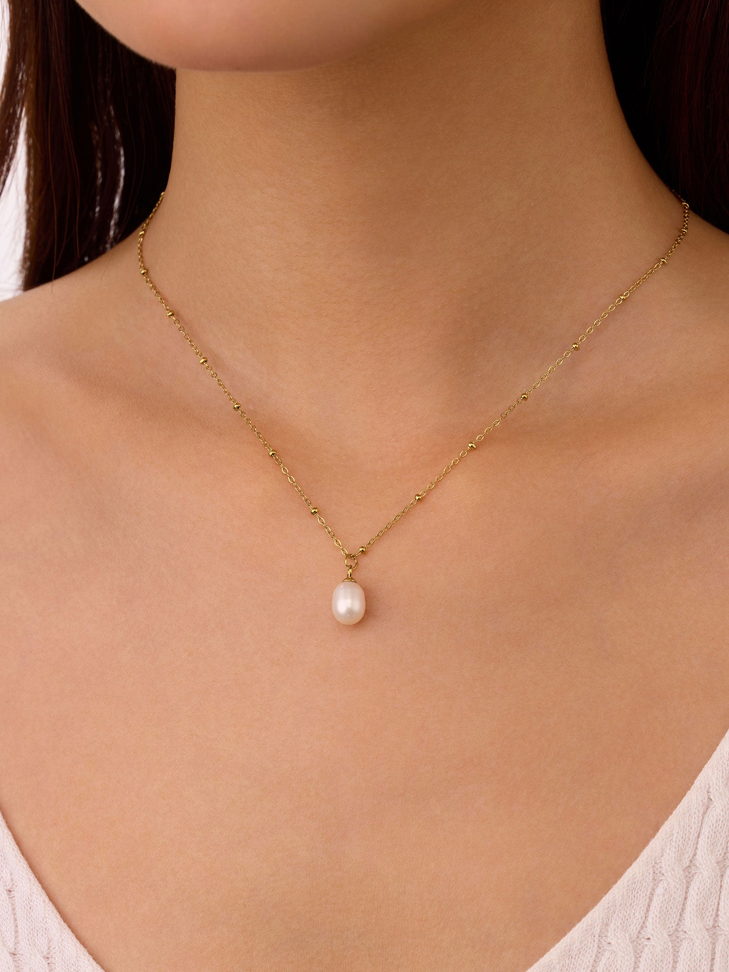 Colar com pérola Dourado