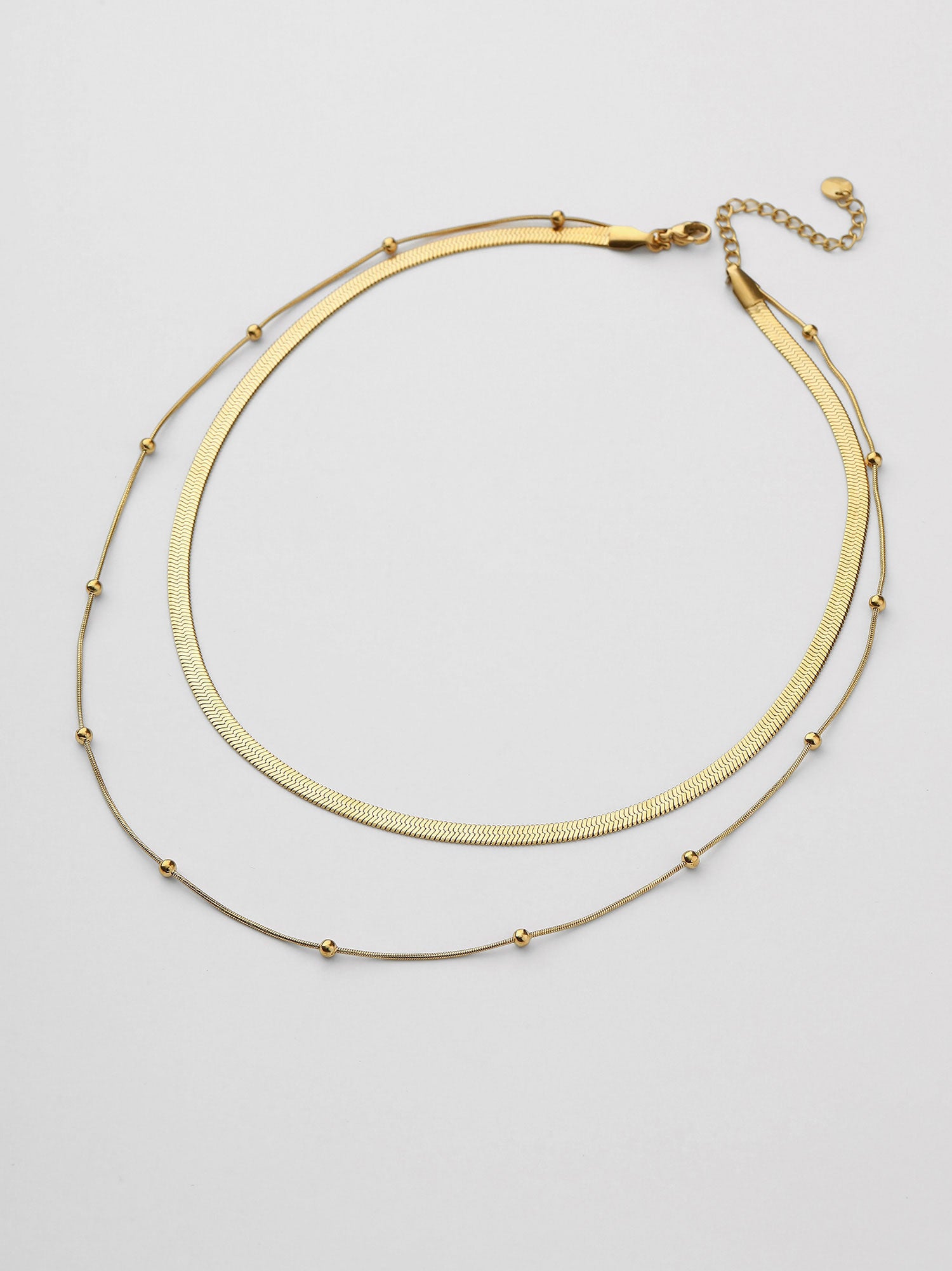 Colar Evaniah Duplo Bolas Dourado