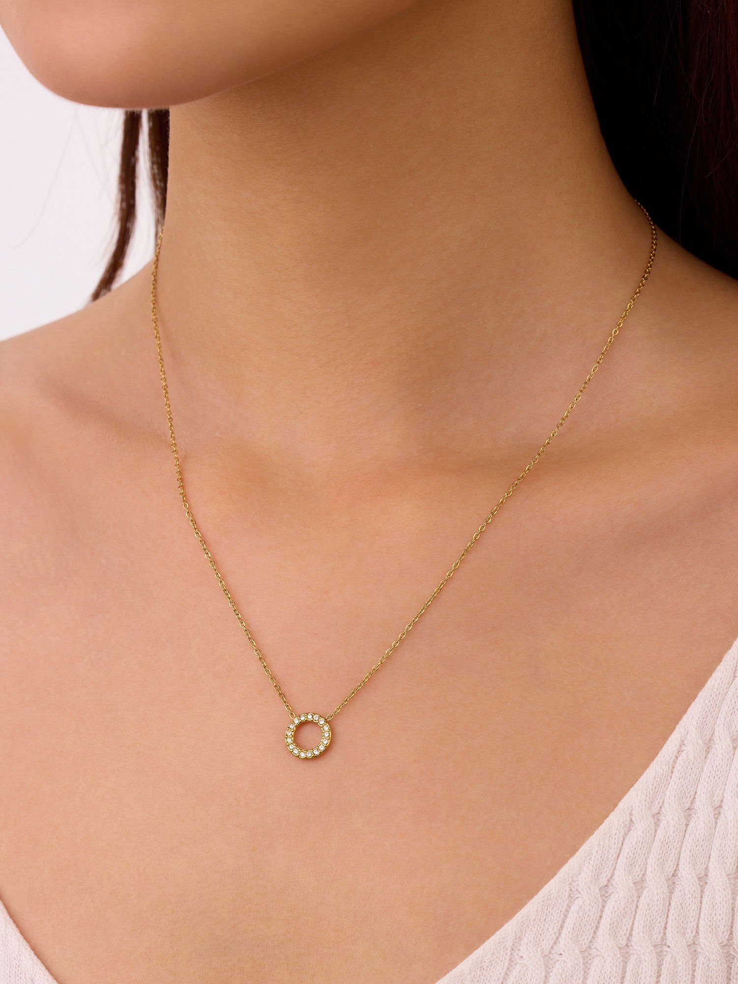 Colar Zira branco dourado