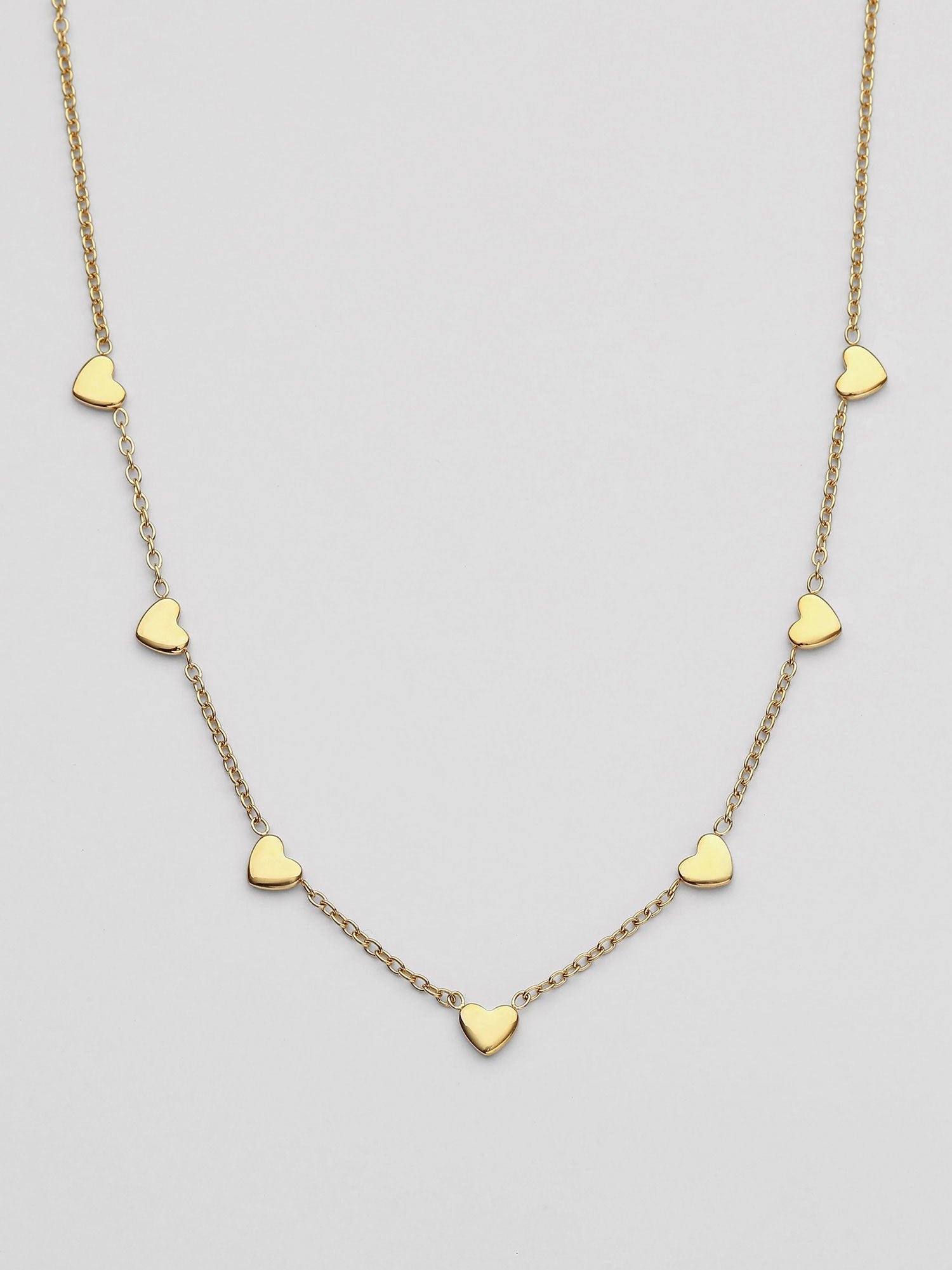 Colar Fayra Corações Dourado Pendente
