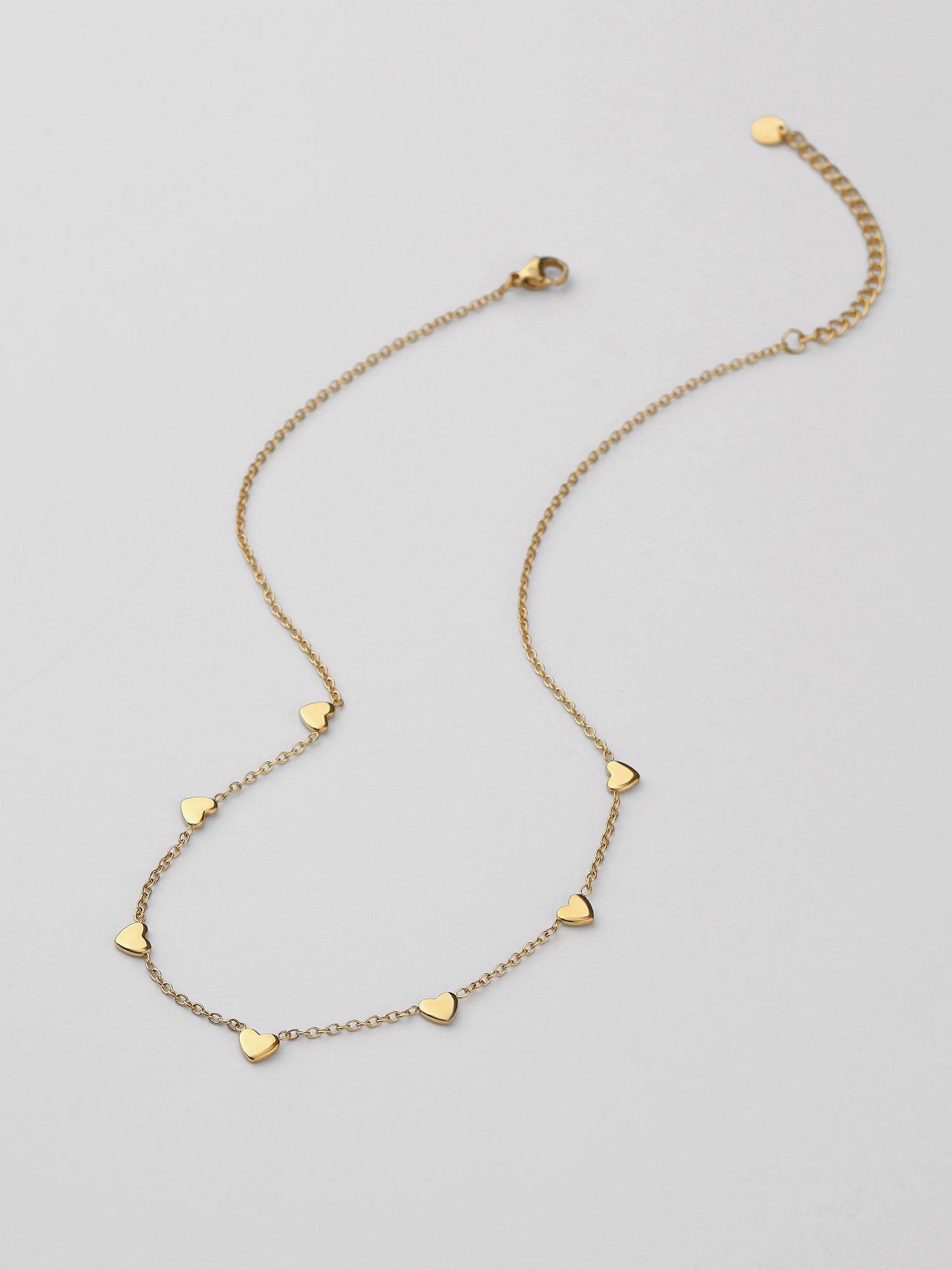 Colar Fayra Corações Dourado Pendente